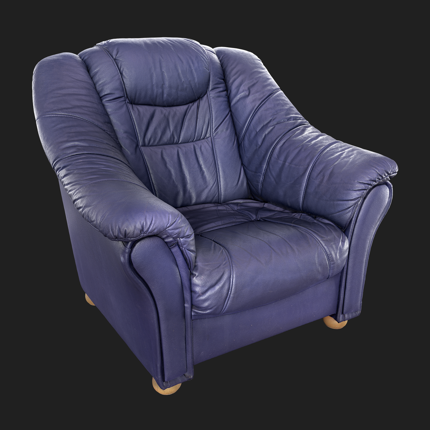 3D Model of Purple Leather Armchair