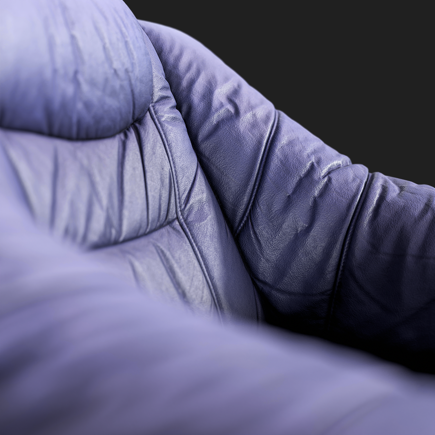 3D Purple Leather Armchair