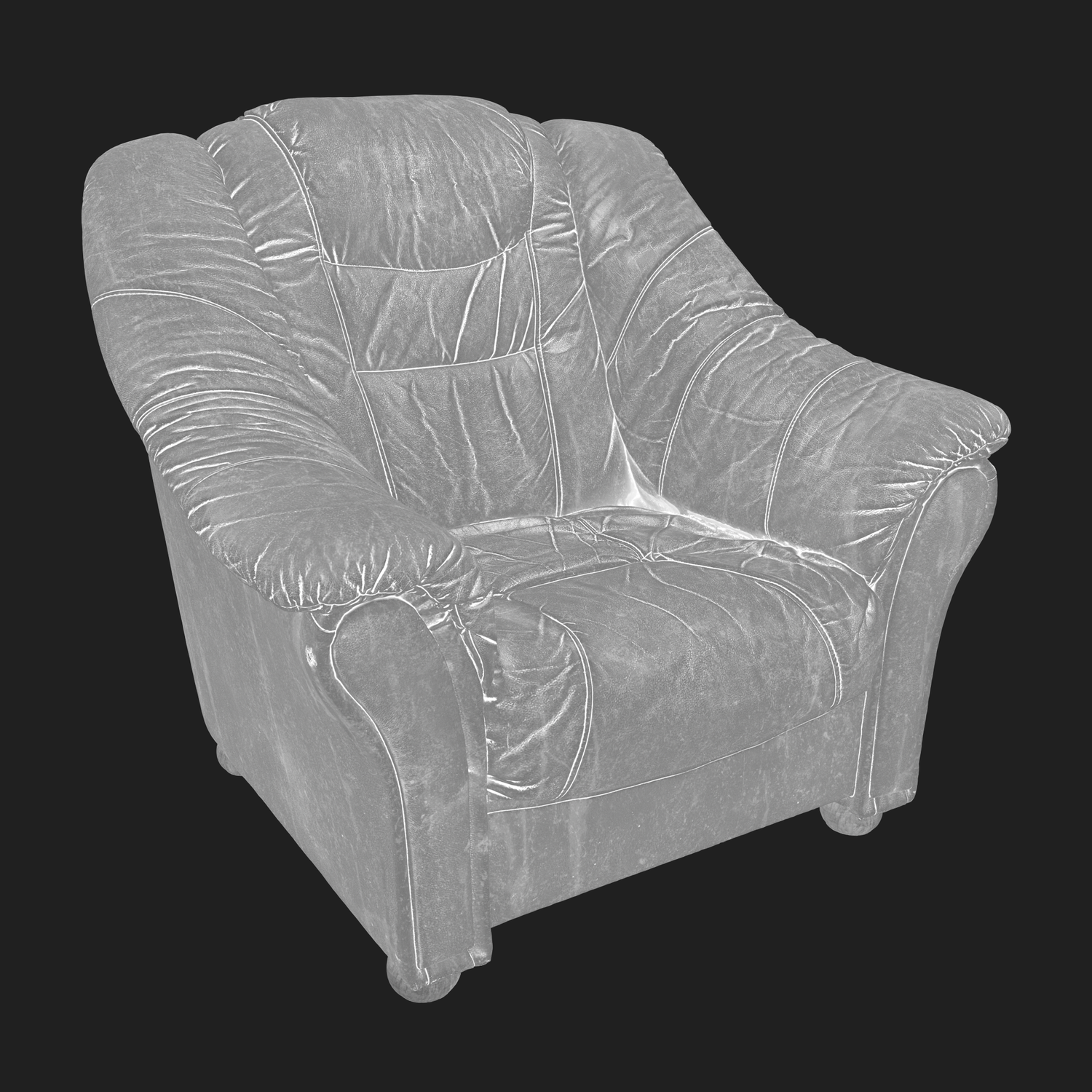 3D Purple Leather Armchair