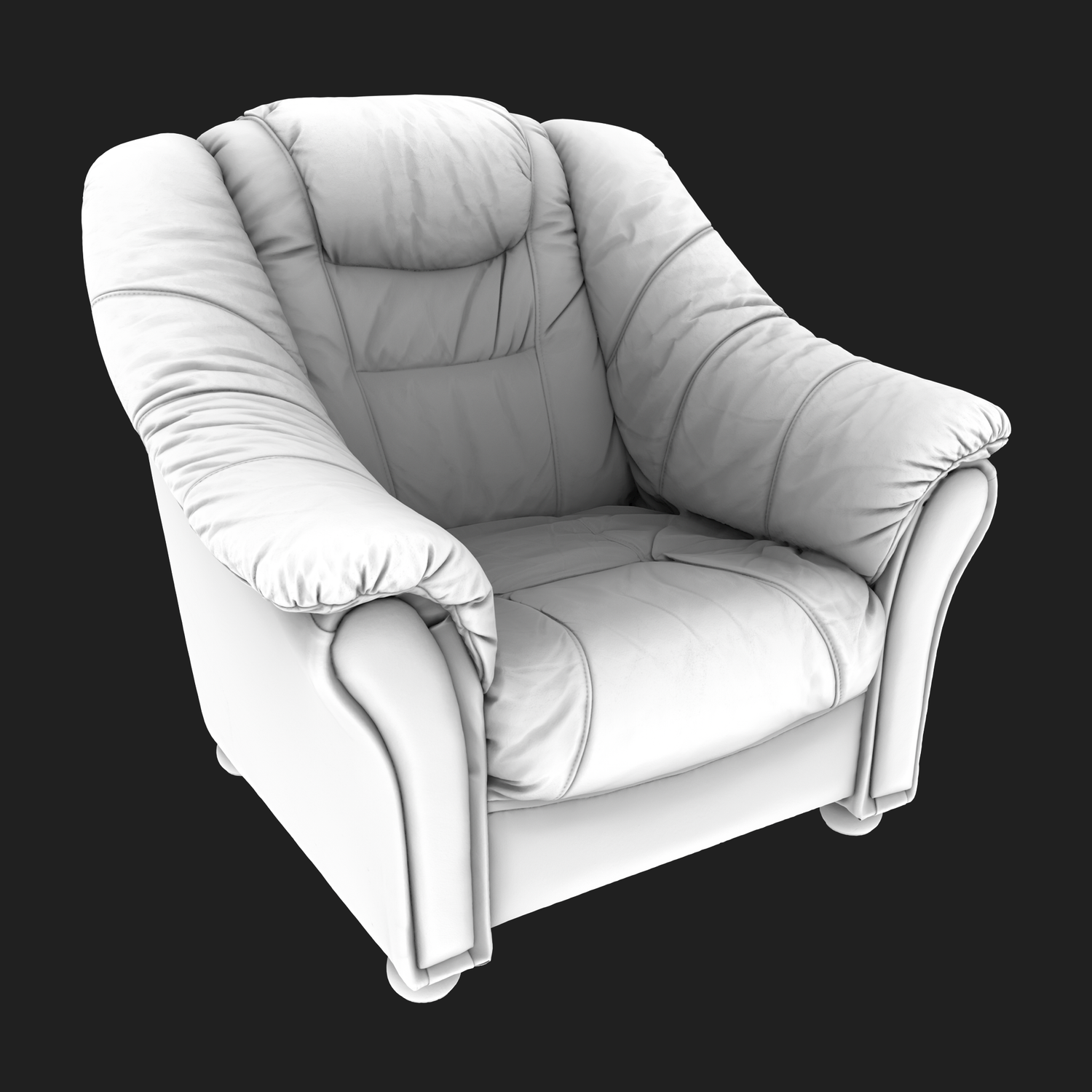 3D Purple Leather Armchair