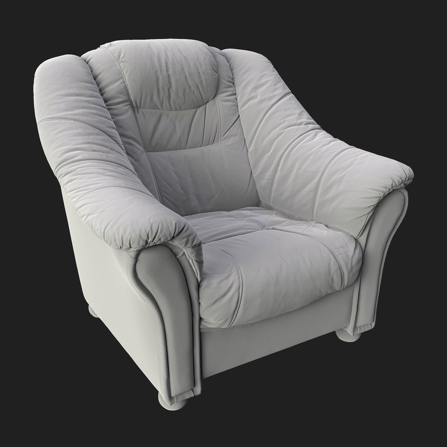 3D Purple Leather Armchair