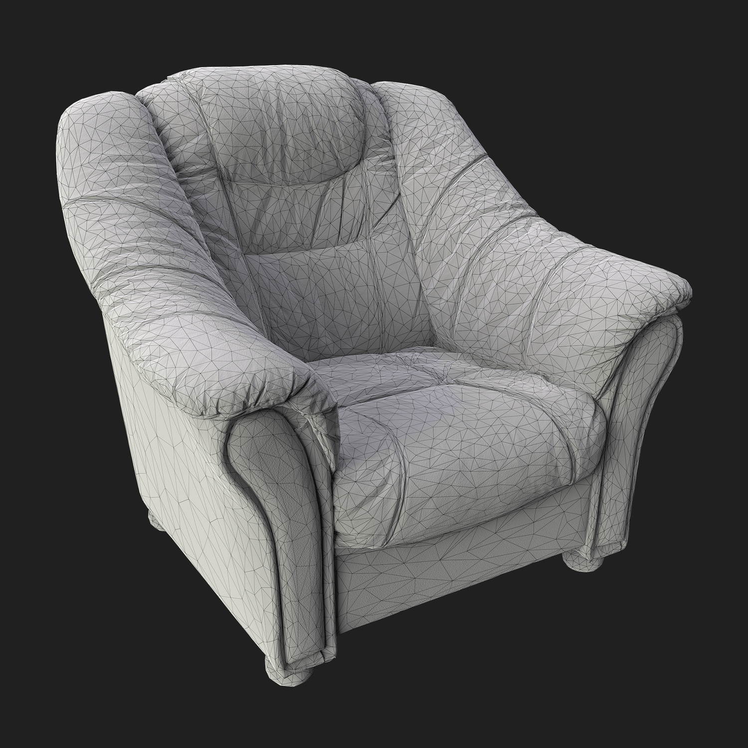 3D Purple Leather Armchair