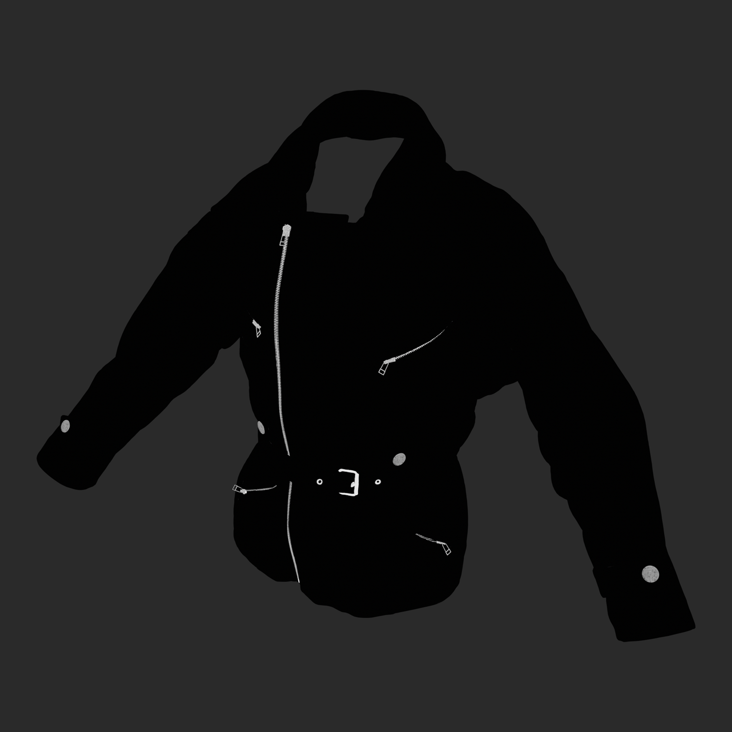 3D Leather Jacket with Shearling collar