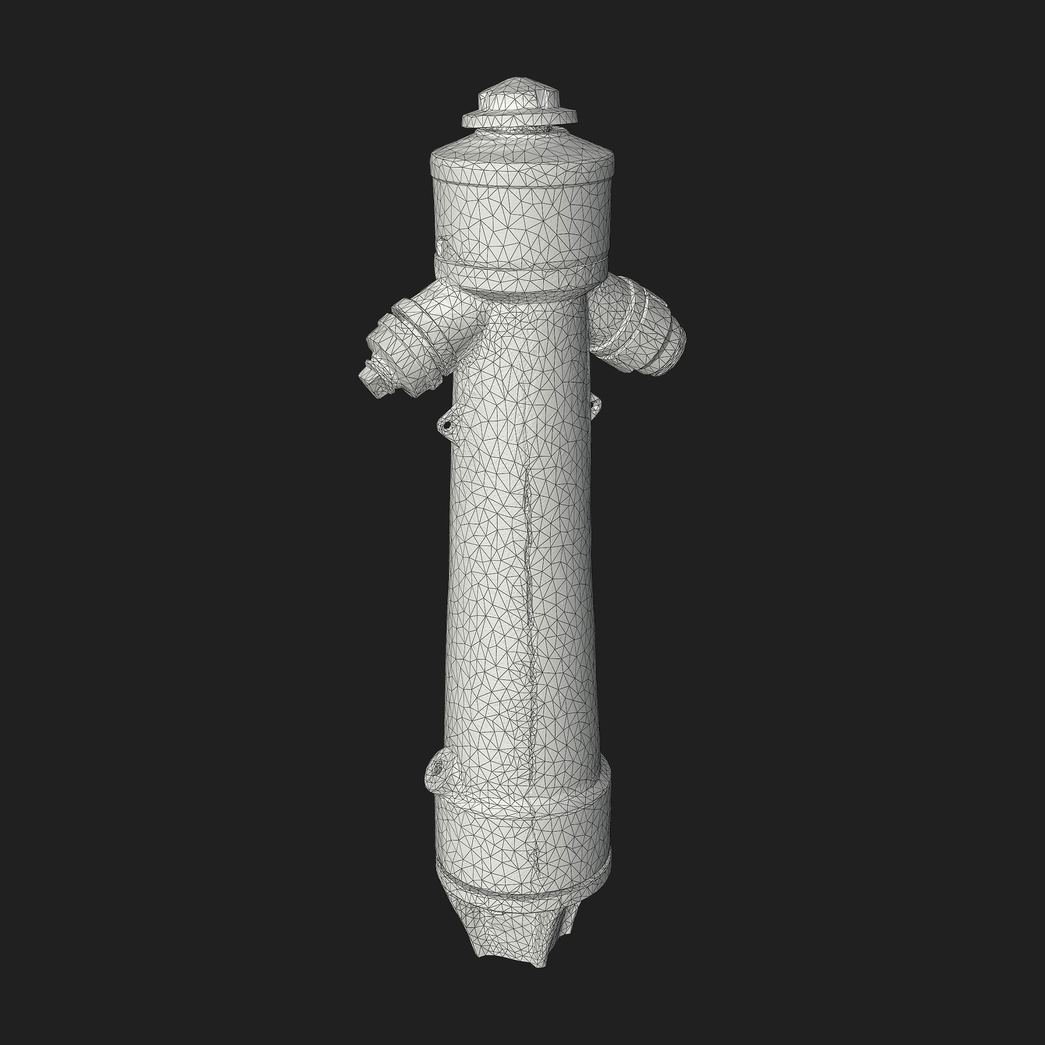 3D Blue Rusty Fire Hydrant