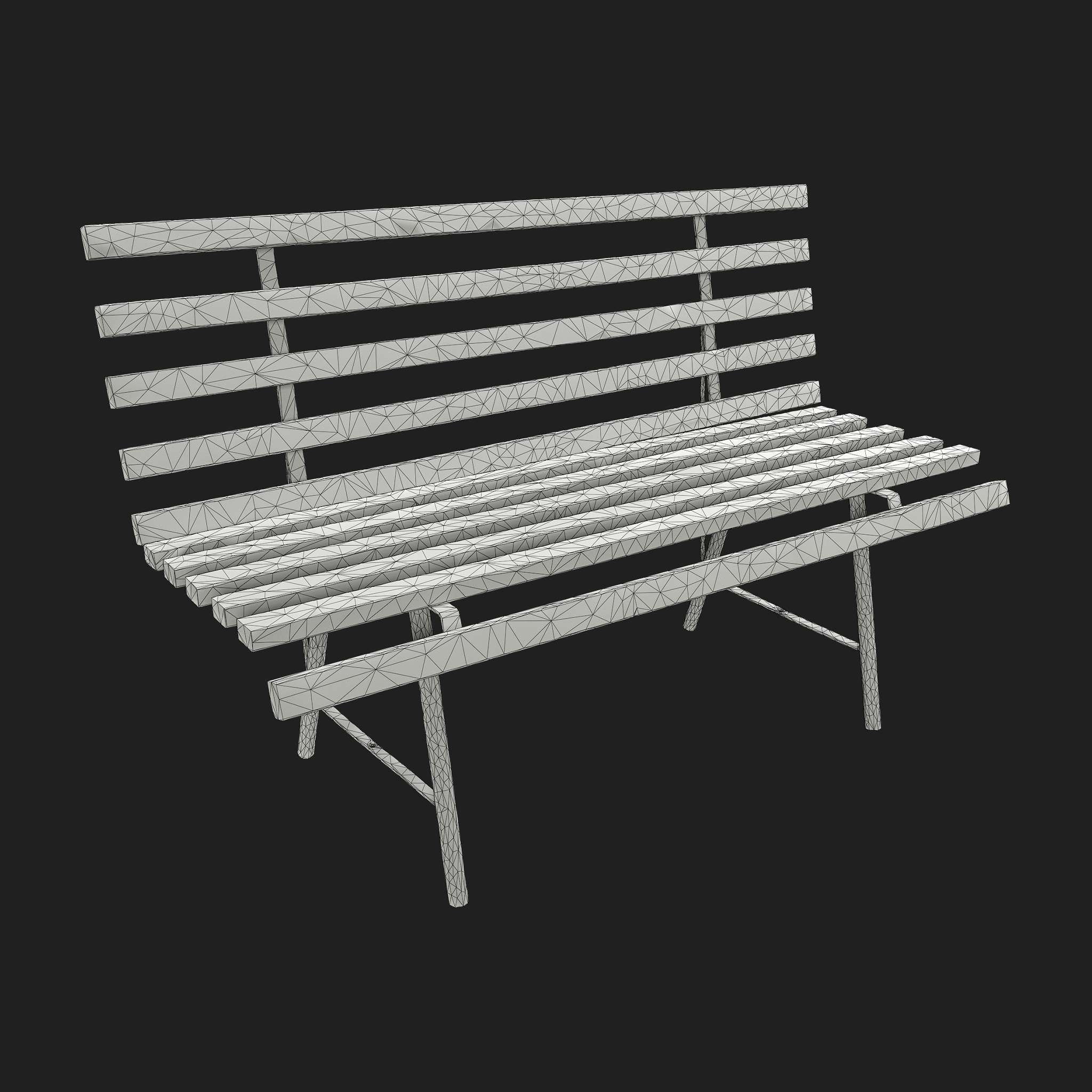 3D Garden Bench