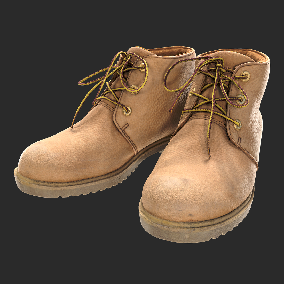 3D Model of Unisex Desert Boots