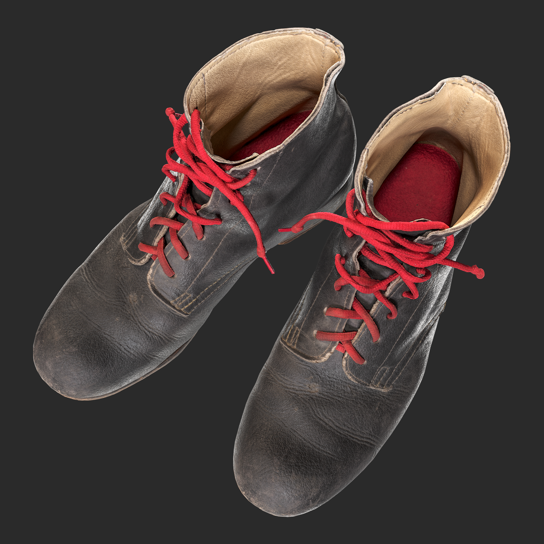 3D Work Boots with Red Laces