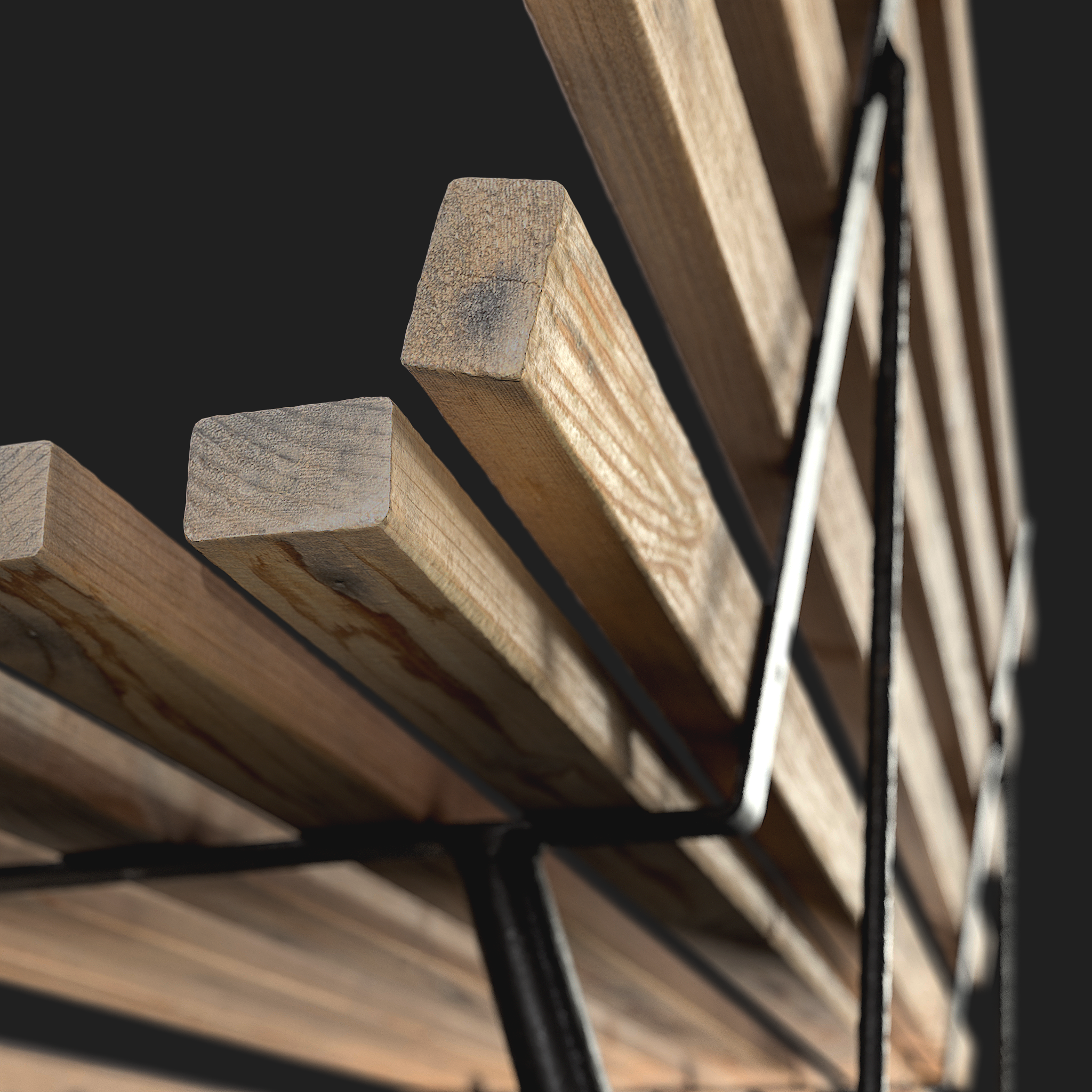 3D Garden Bench