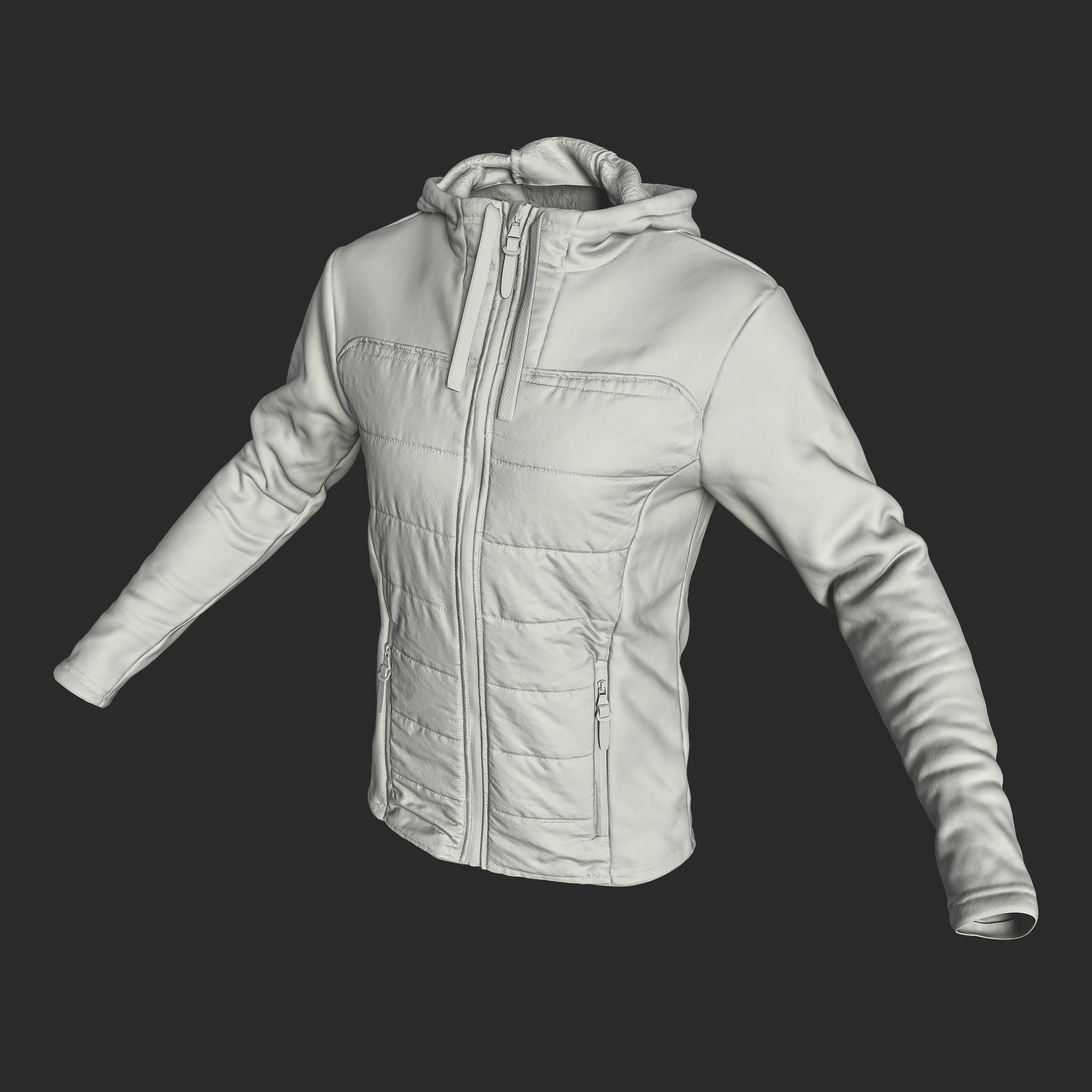 3D Model Winter Sport Jacket clay