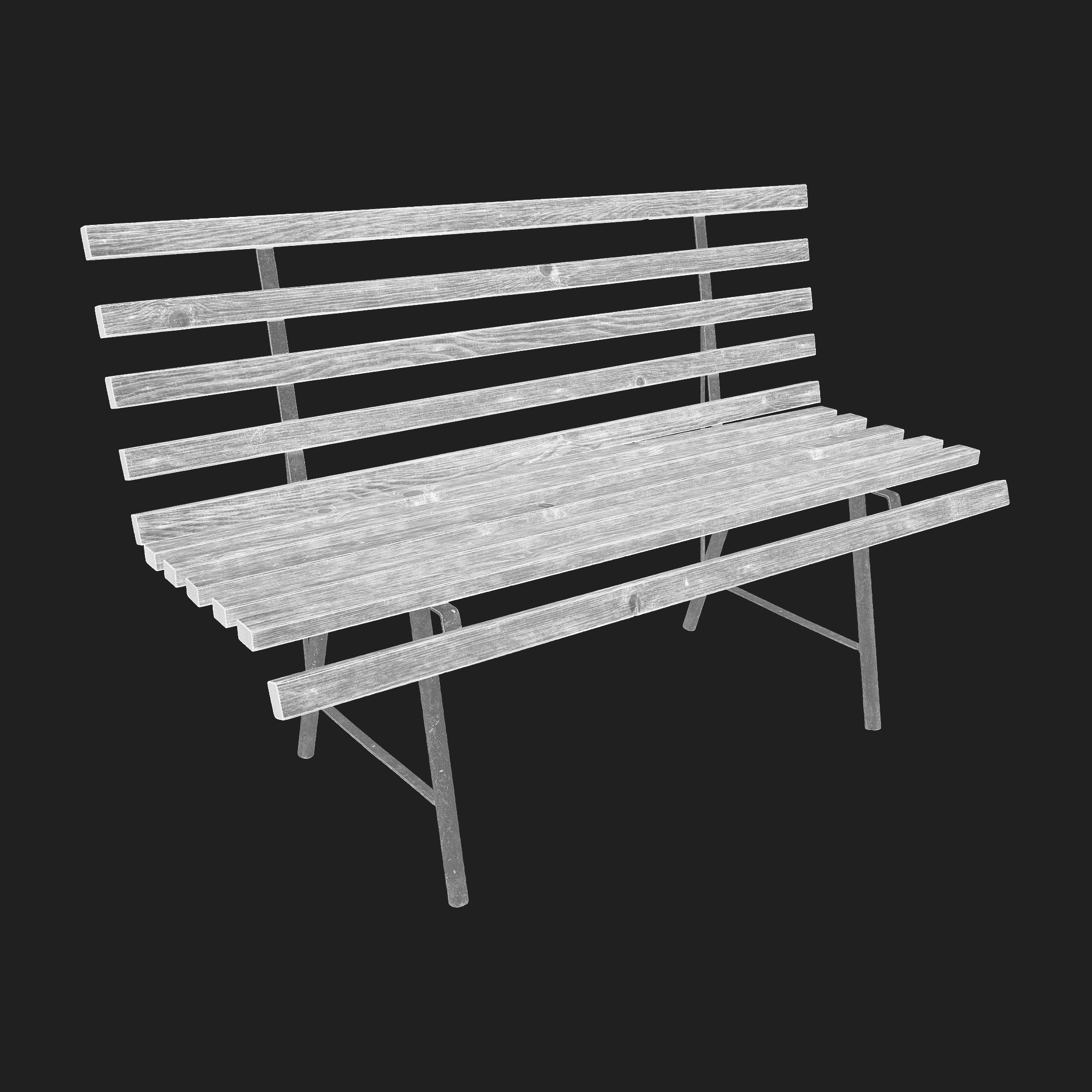 3D Garden Bench
