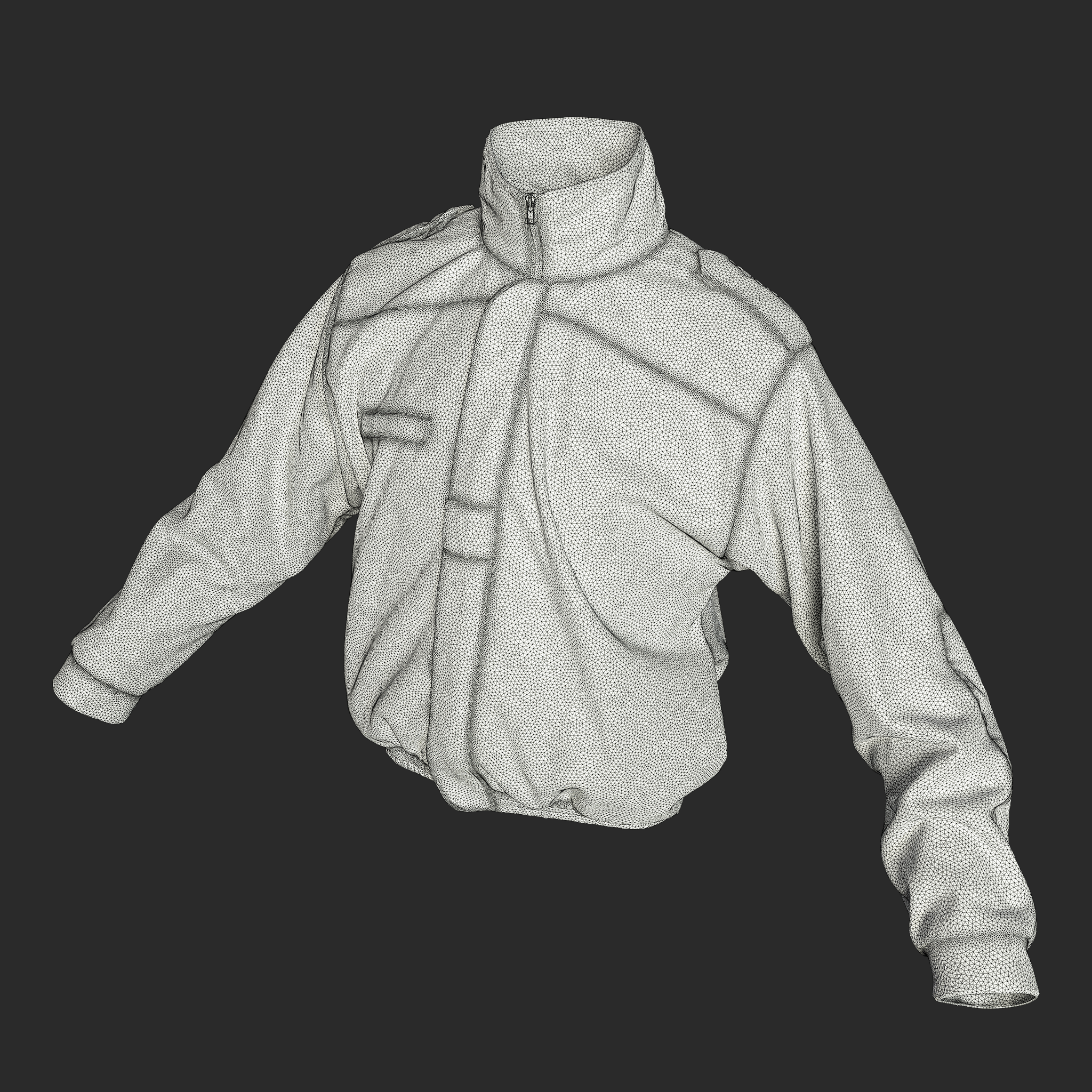3D Model French Foreign Legion Jacket wireframe
