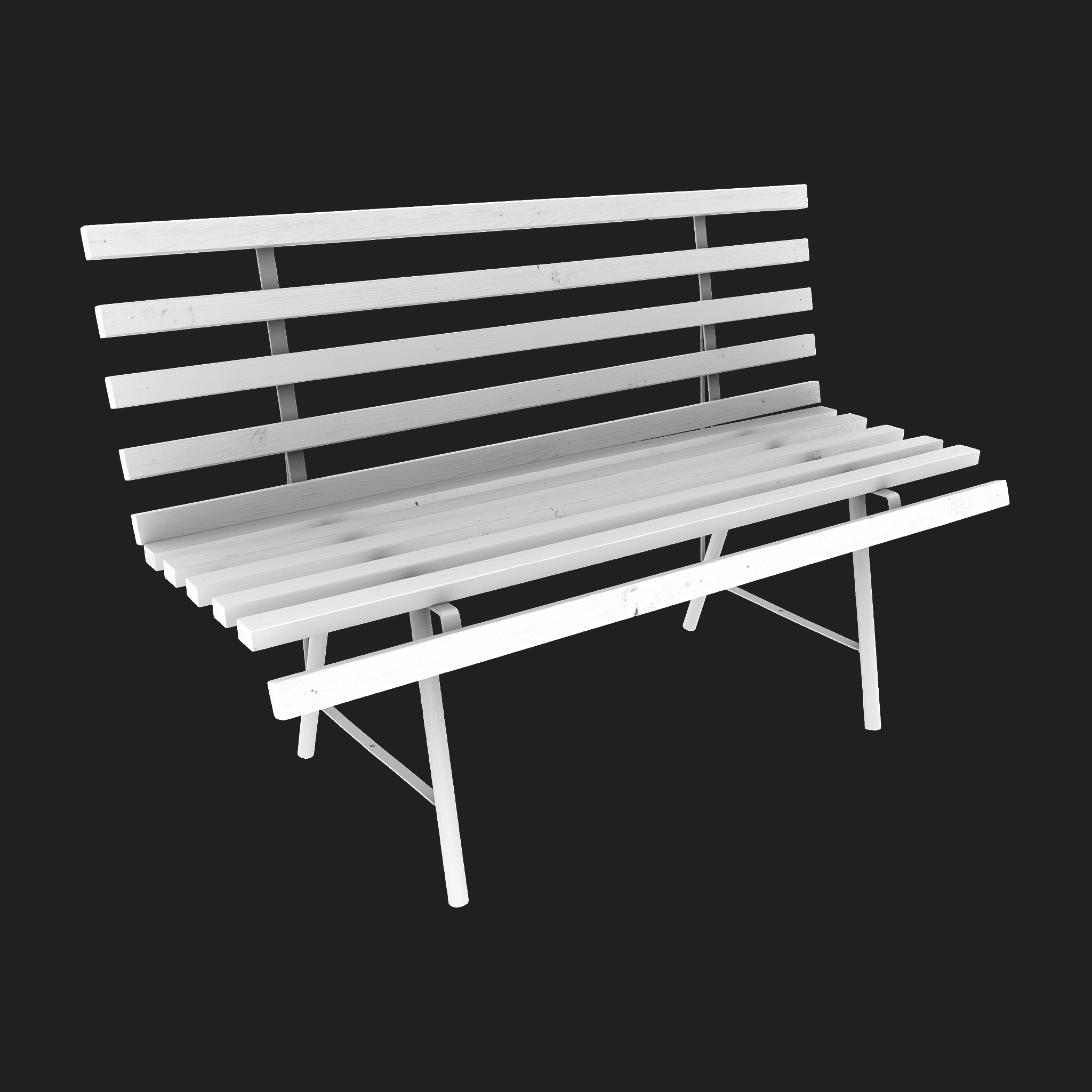 3D Garden Bench