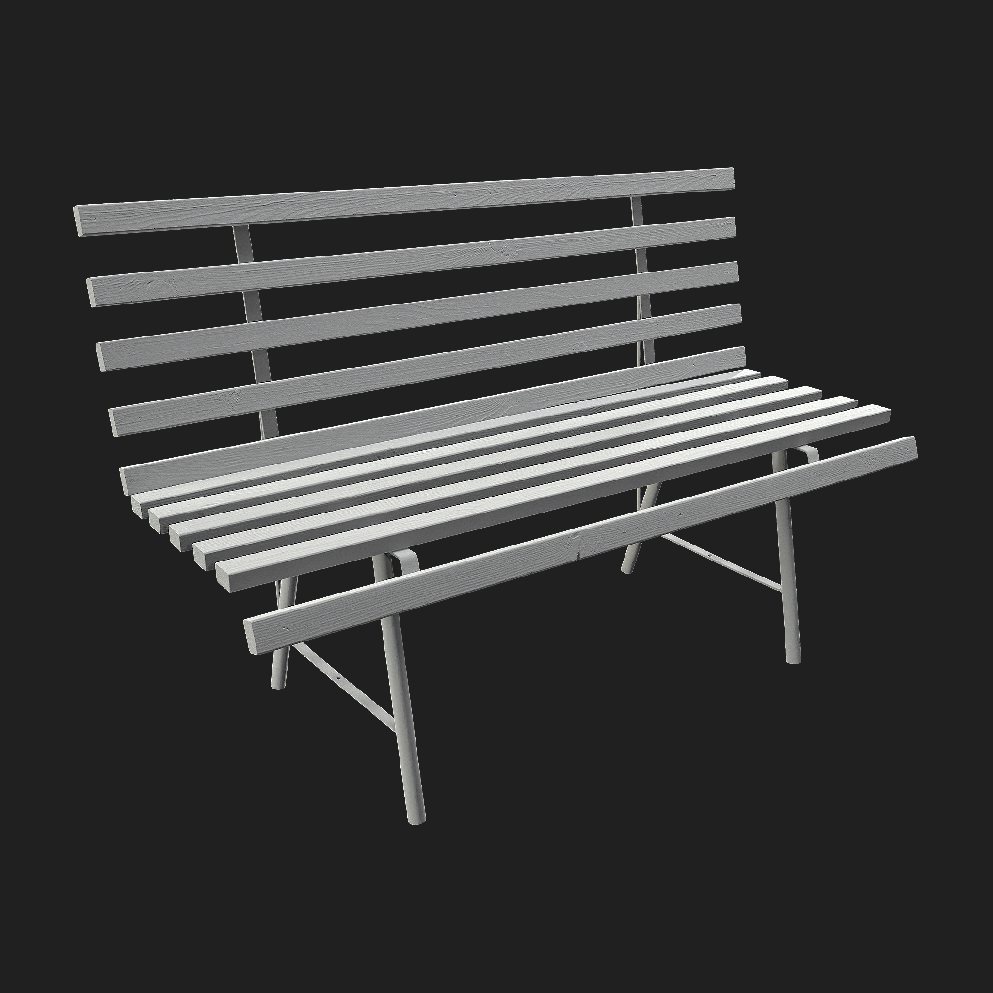3D Garden Bench