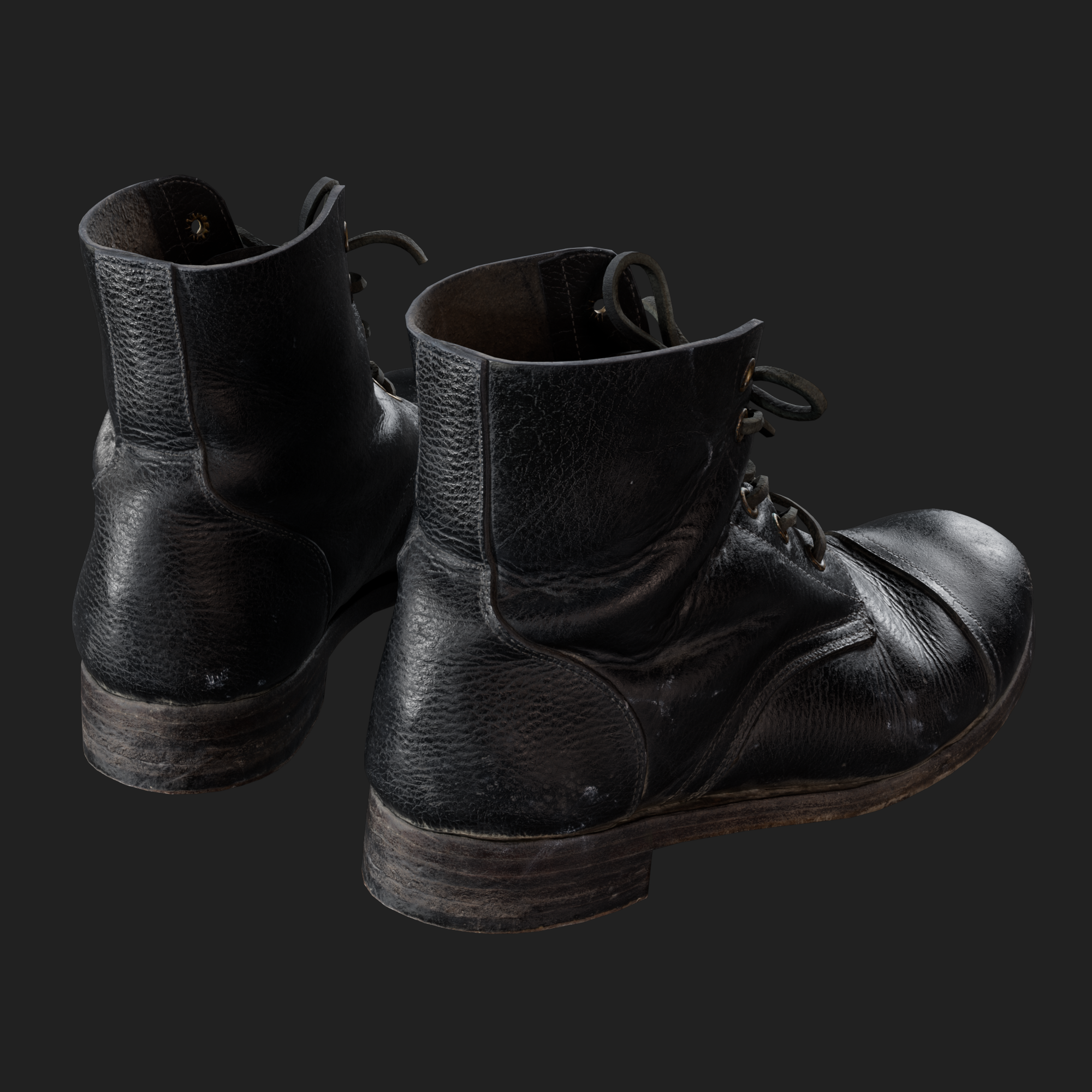 3D Model of UK Army Boots back