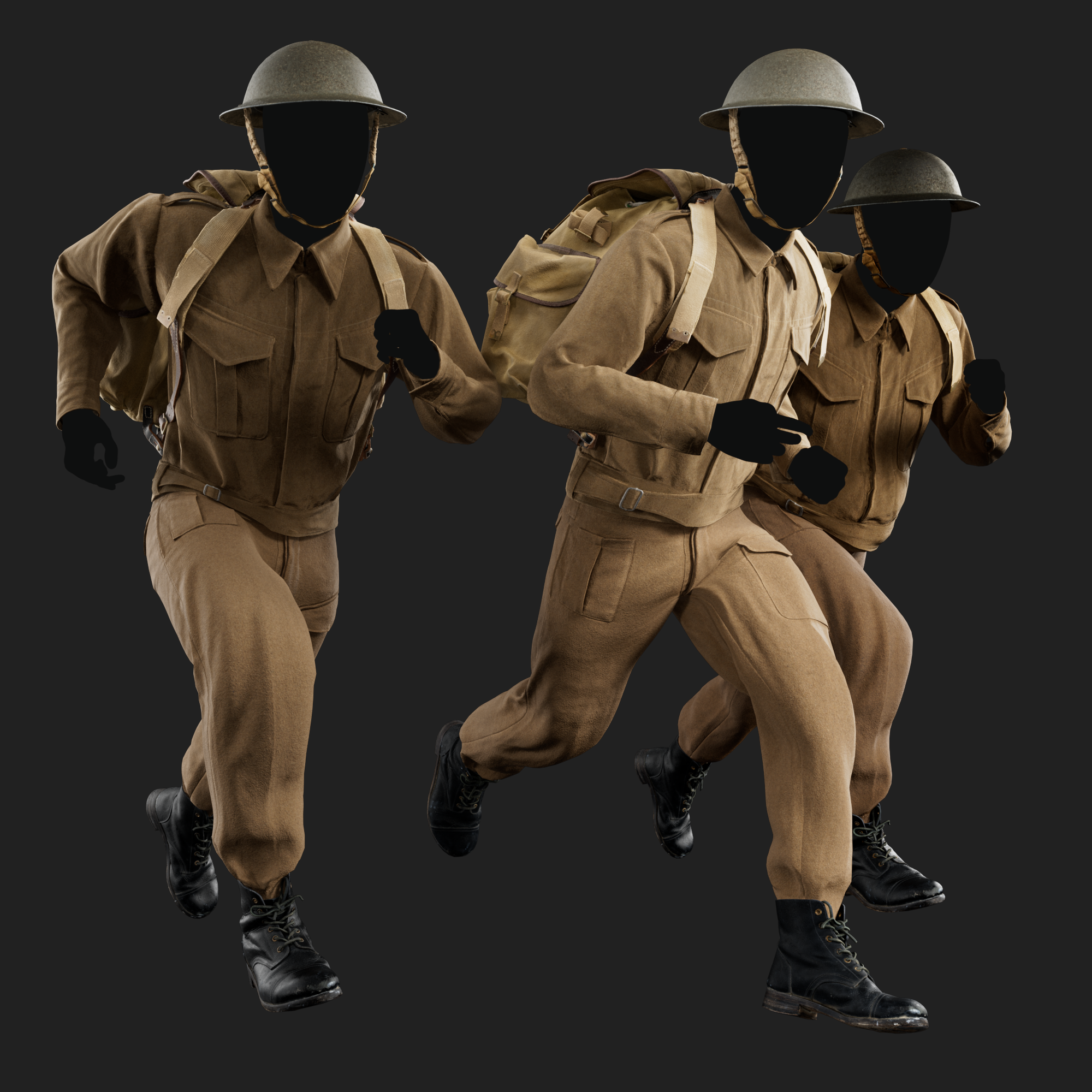 3D set of British Battledress P37