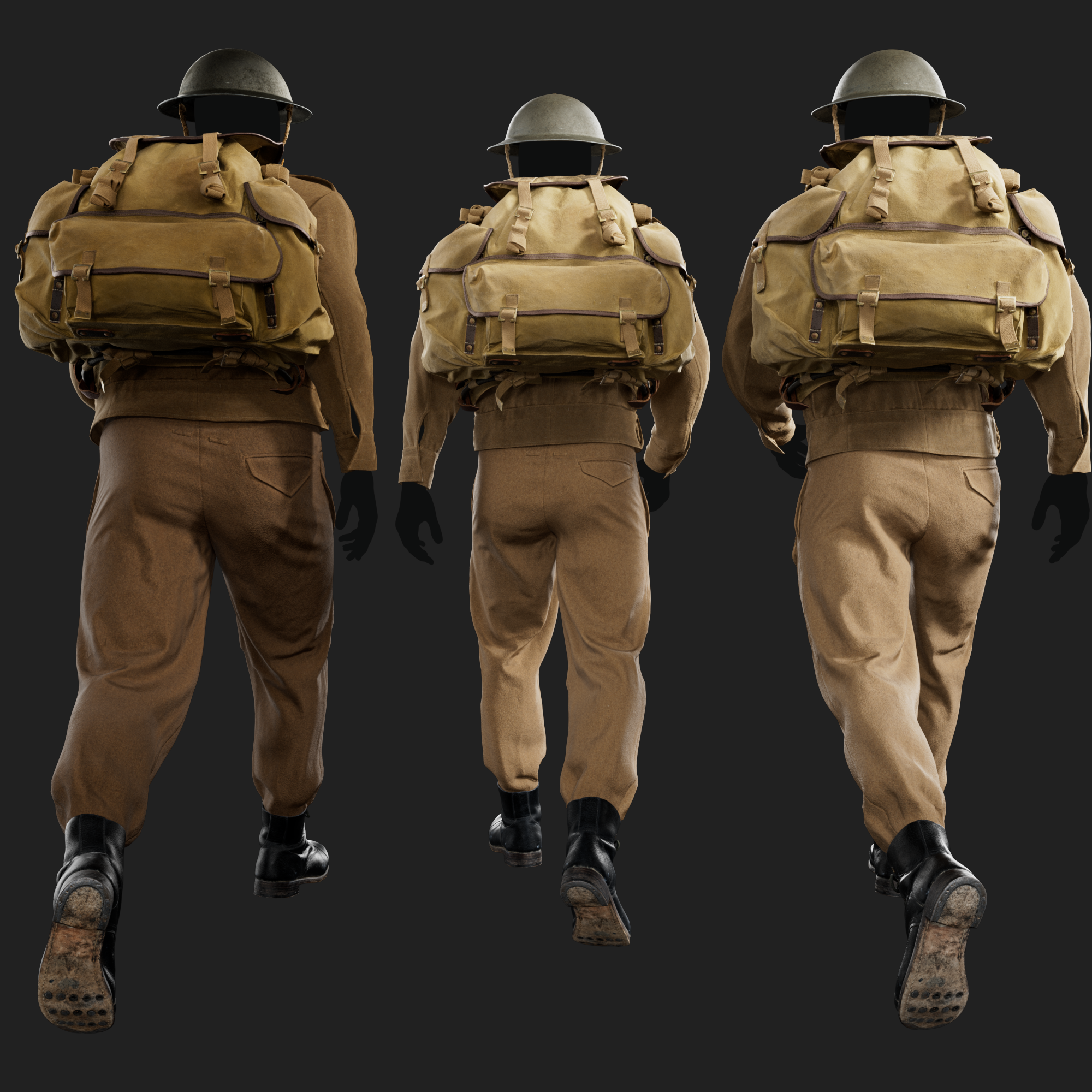 3D set of British Battledress P37