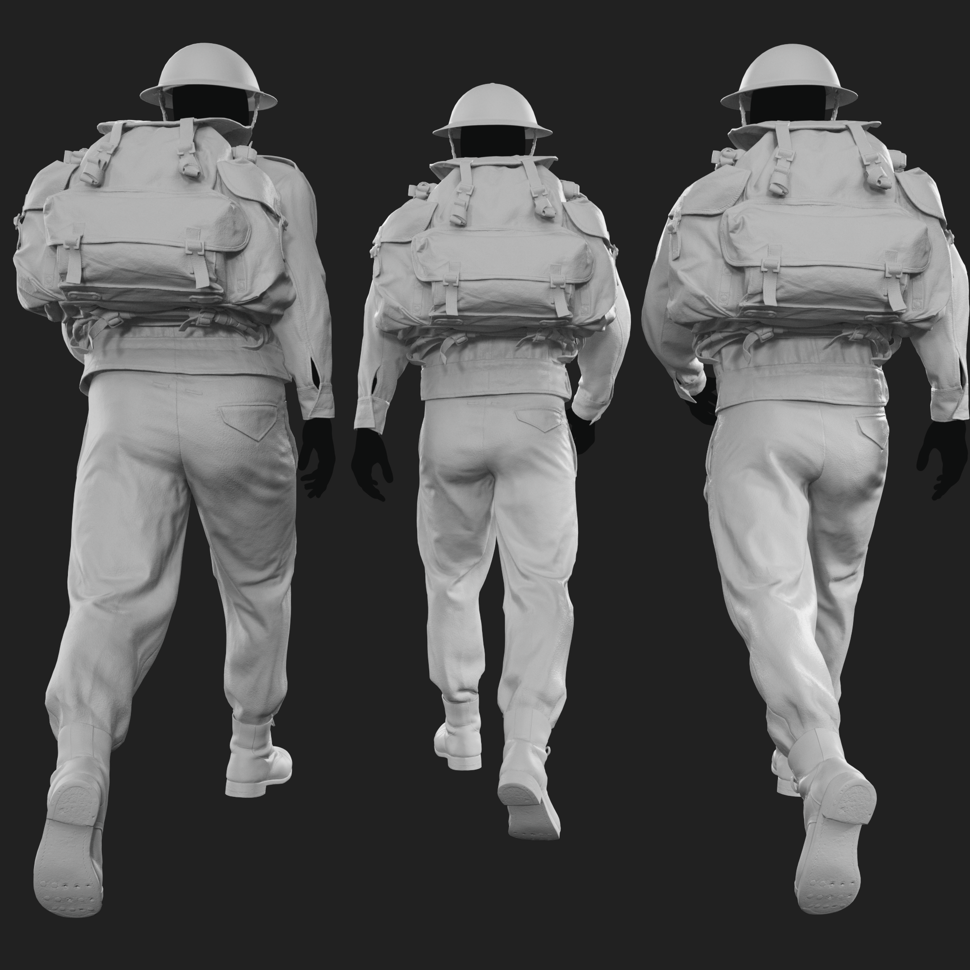 3D set of British Battledress P37