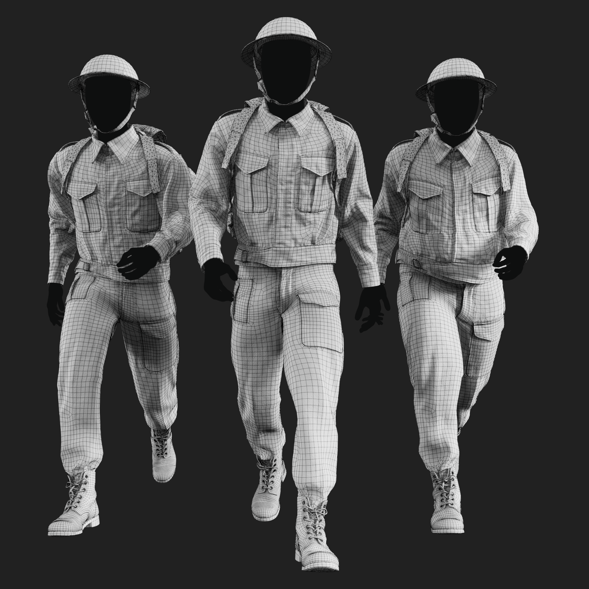 3D set of British Battledress P37
