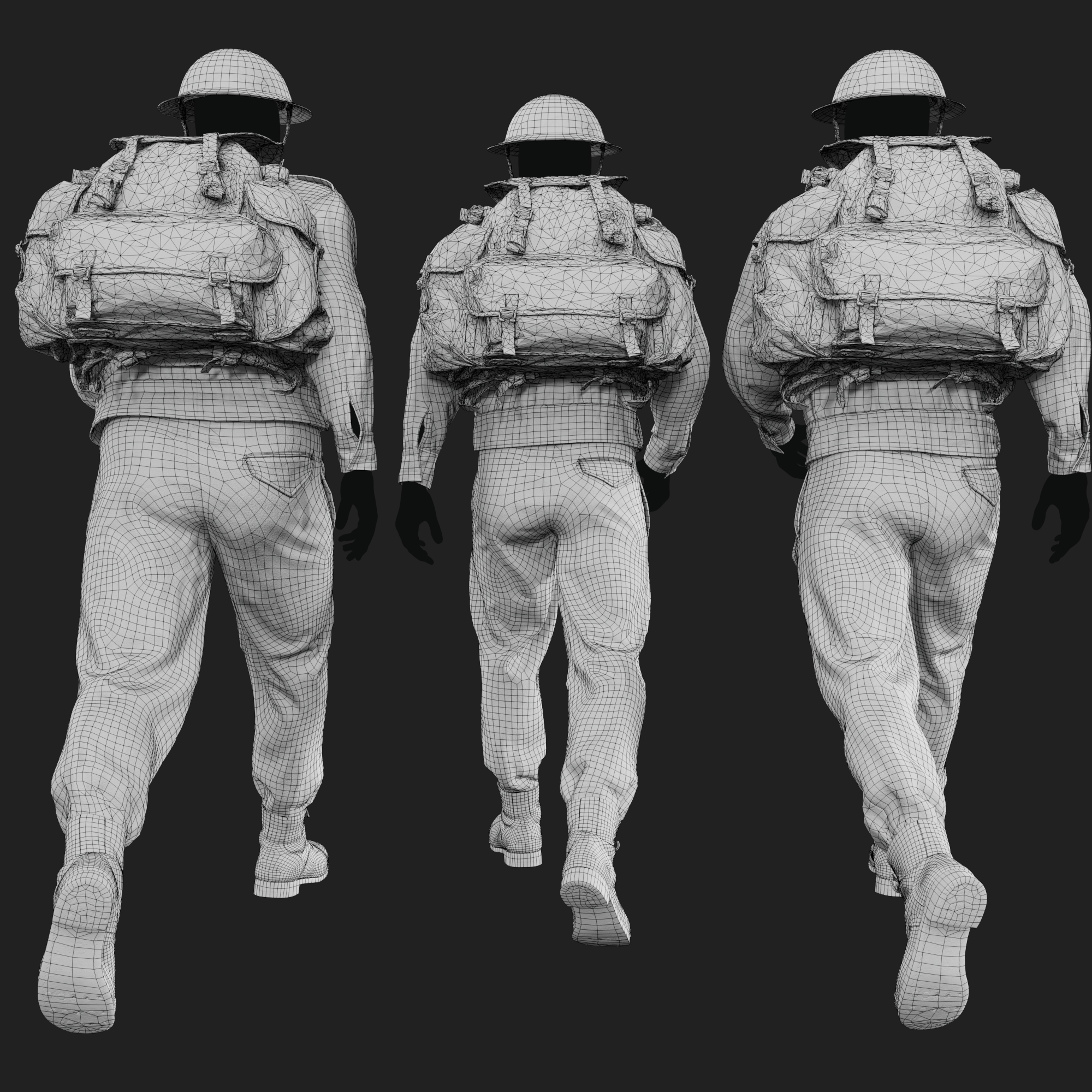 3D set of British Battledress P37