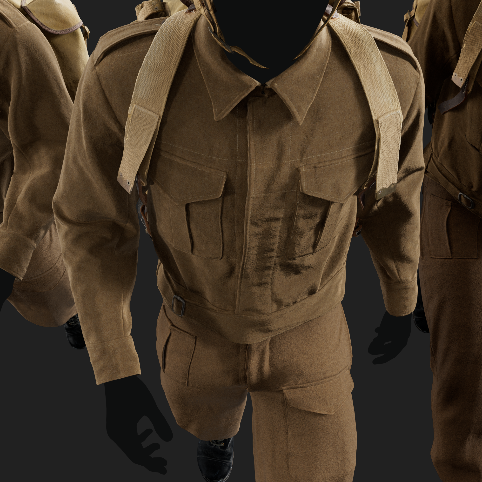 3D set of British Battledress P37