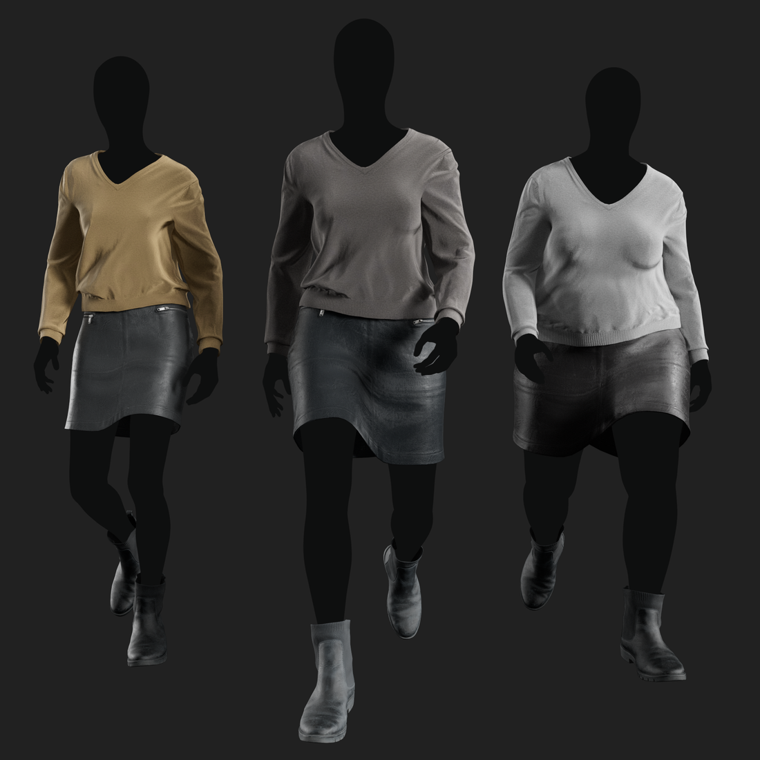 3D Clothing set: Cardigan &amp; Skirt