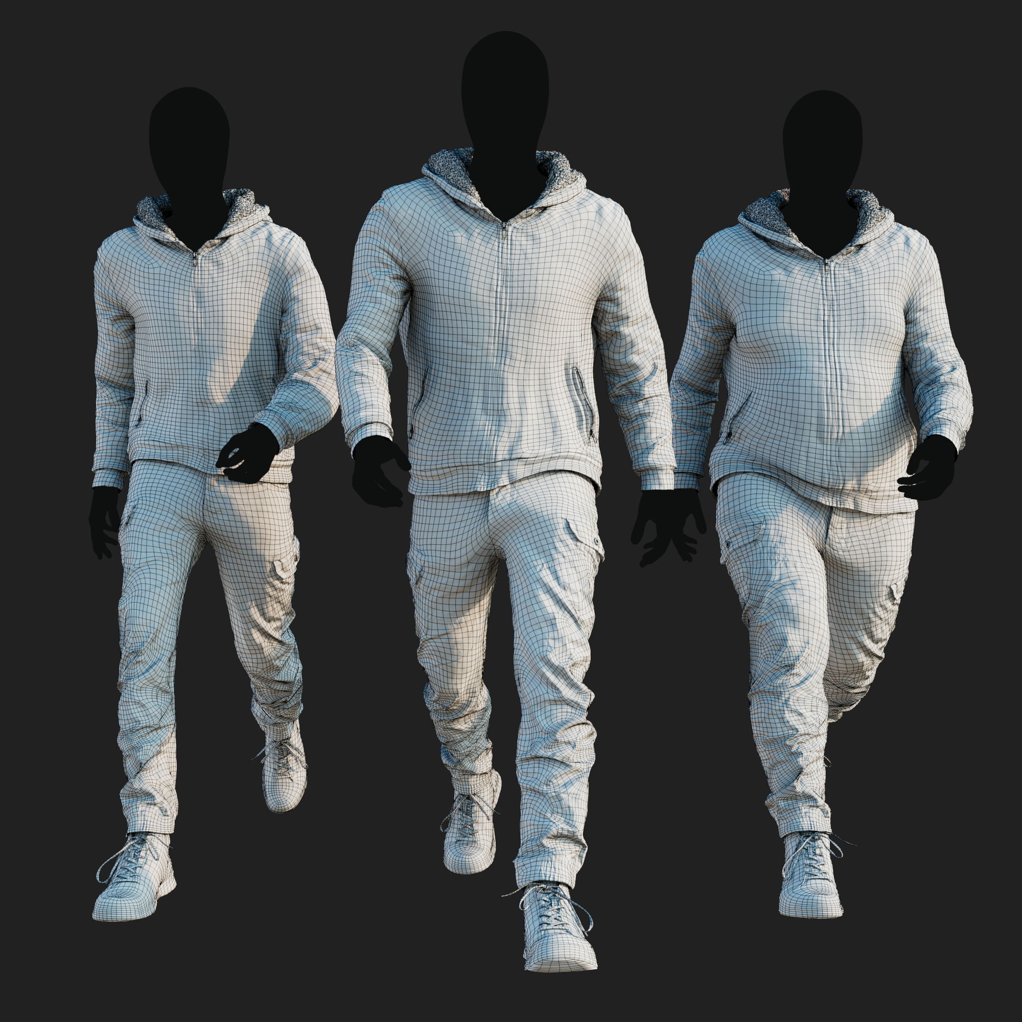 3D Clothing set of Men&