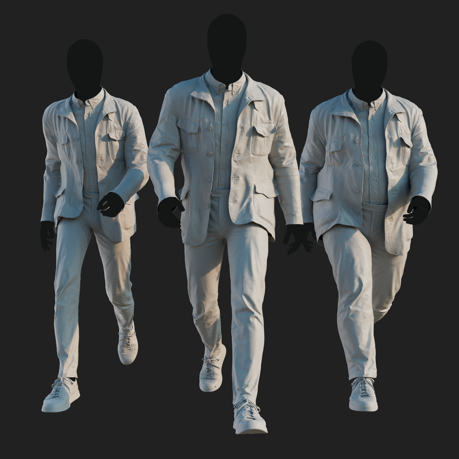 3D Clothing set of Men&