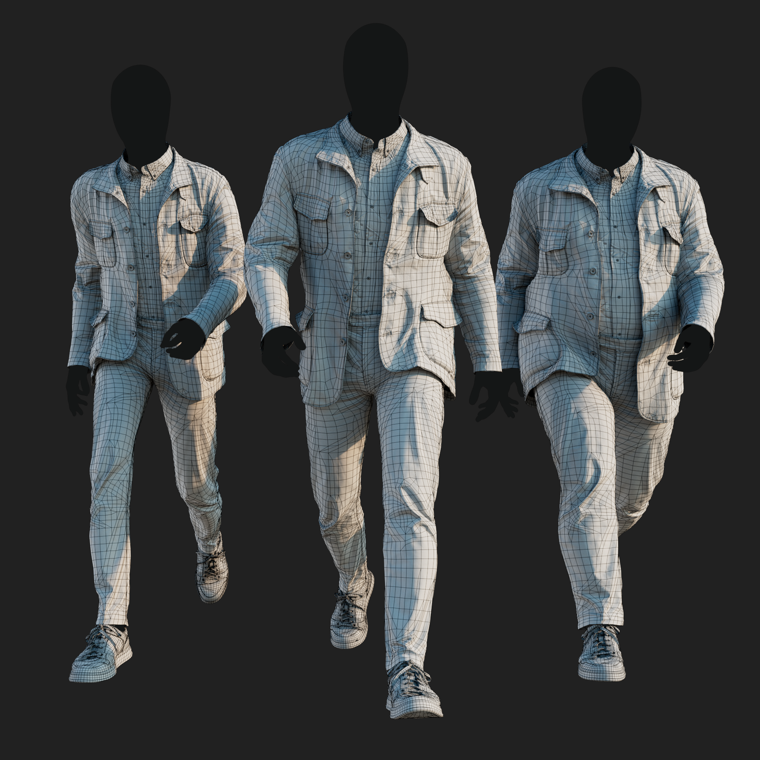 3D Clothing set of Men&
