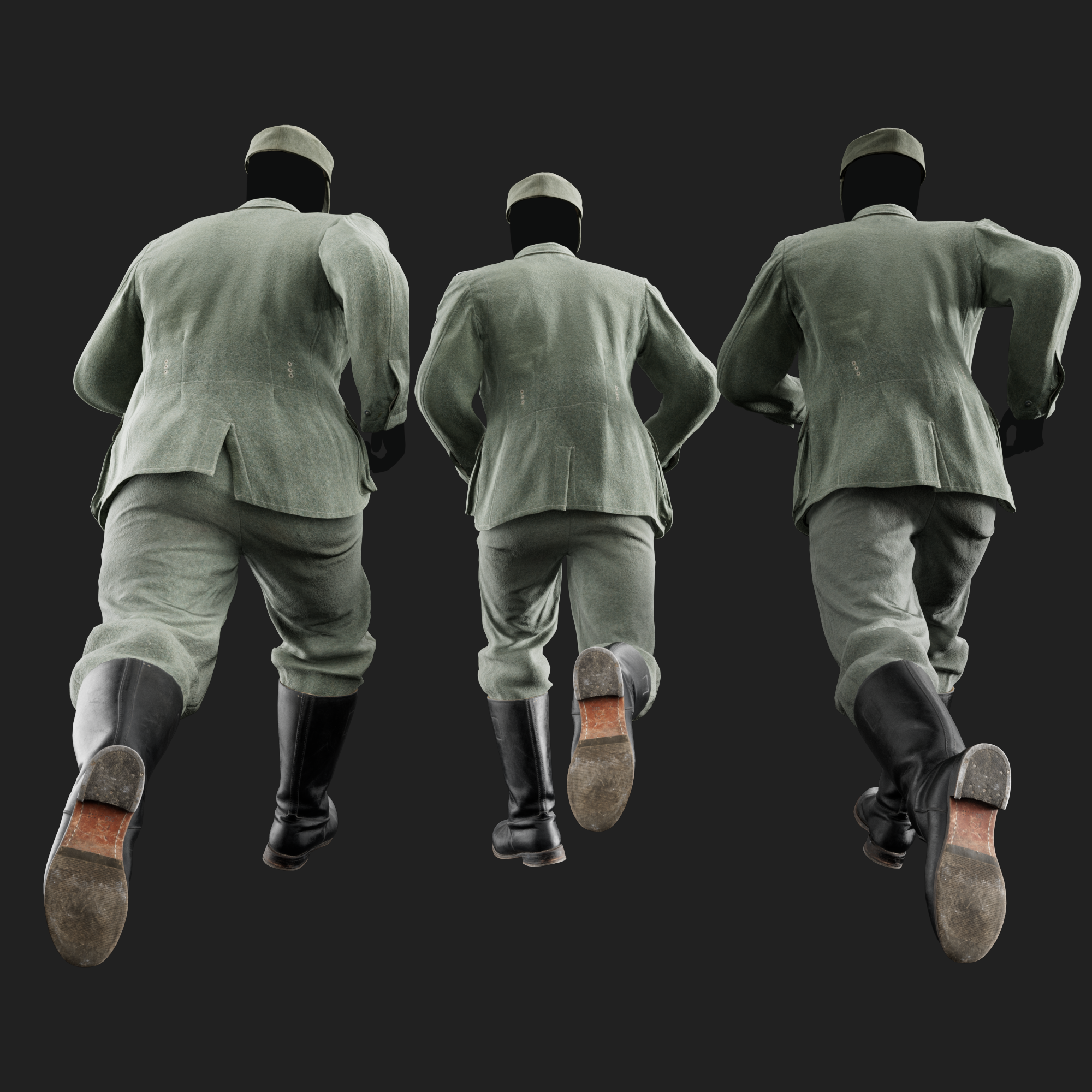 3D German Military Uniform M40 Feldgrau