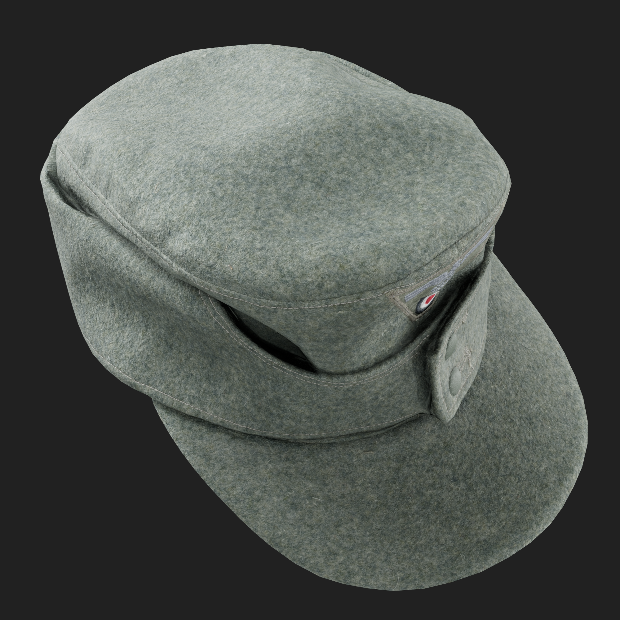 3D German M43 Visor Feldgrau Cap