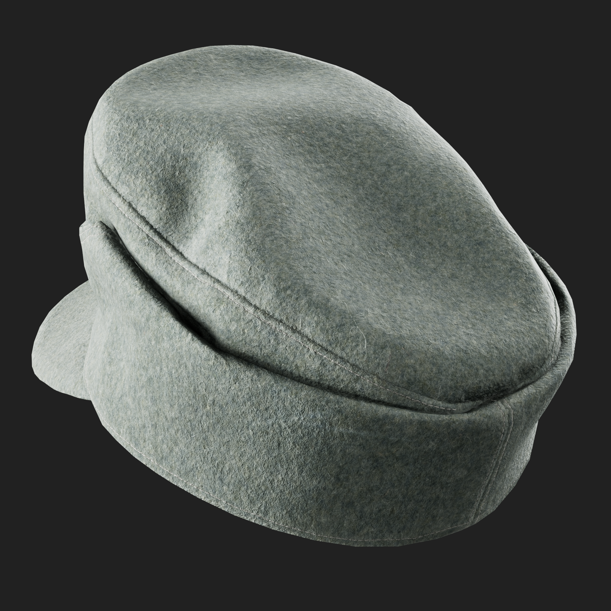 3D German M43 Visor Feldgrau Cap