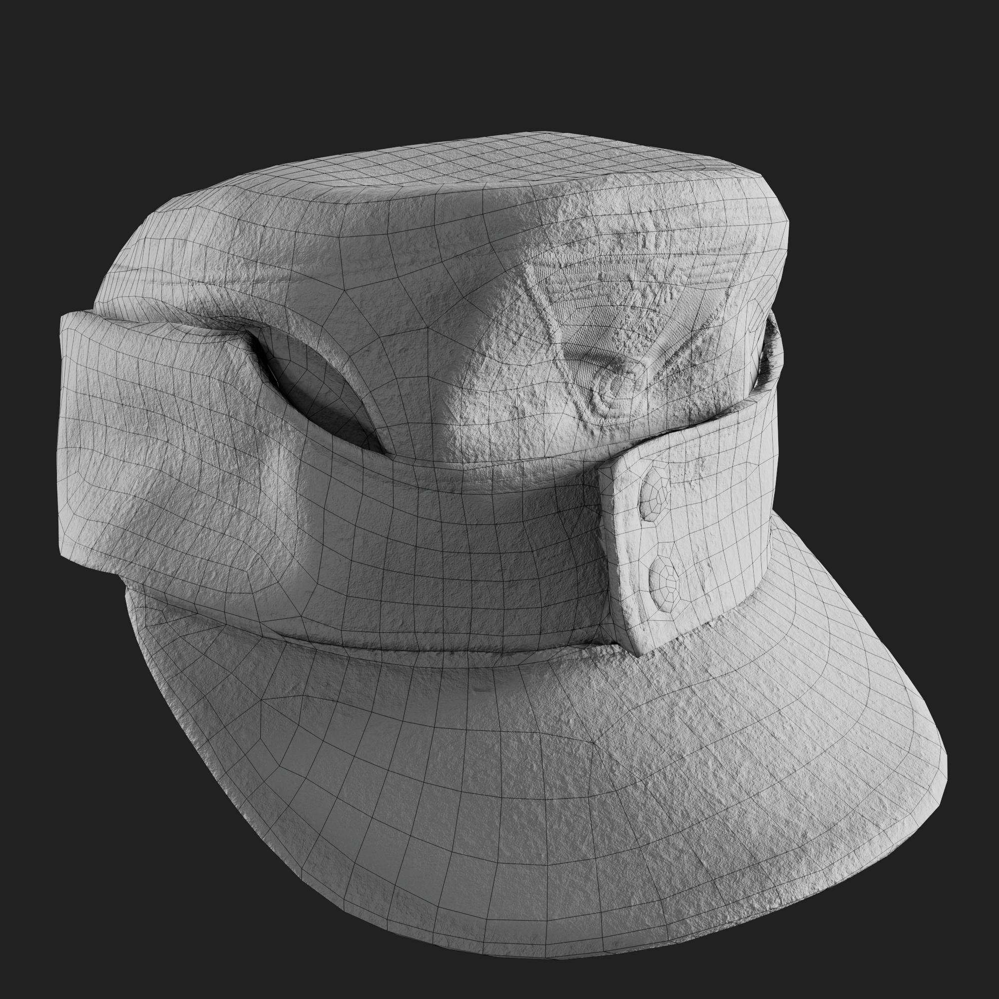 3D German M43 Visor Feldgrau Cap