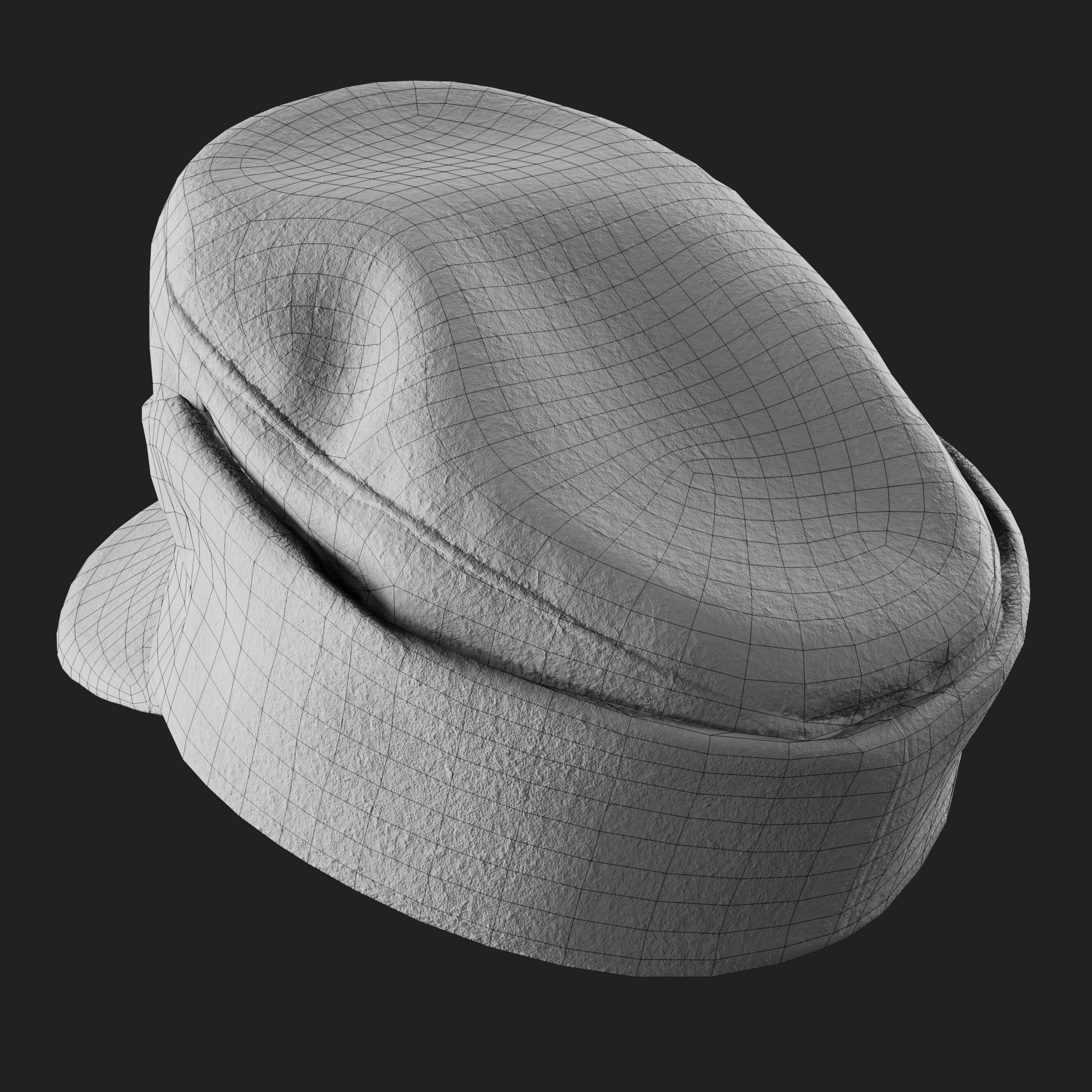 3D German M43 Visor Feldgrau Cap