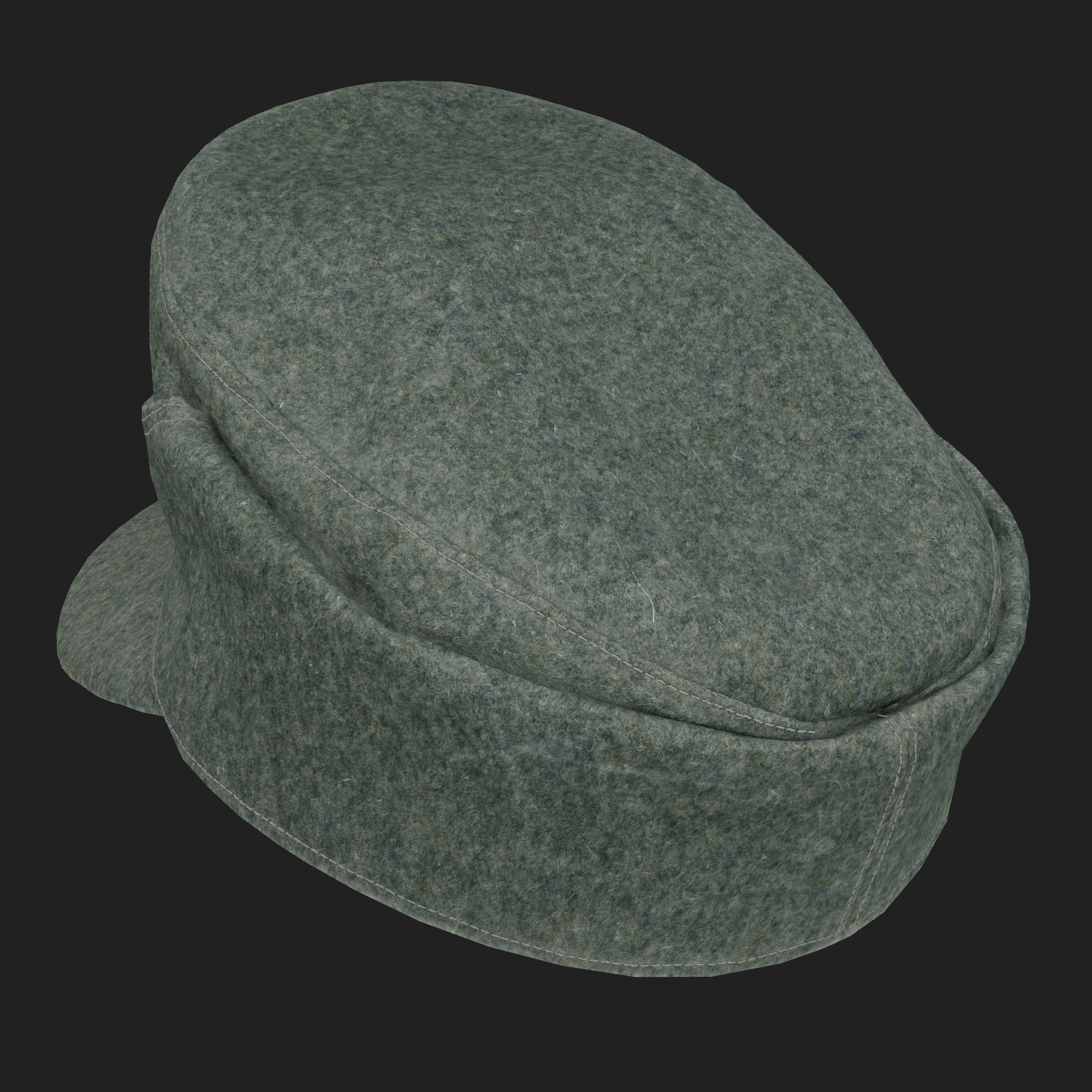 3D German M43 Visor Feldgrau Cap