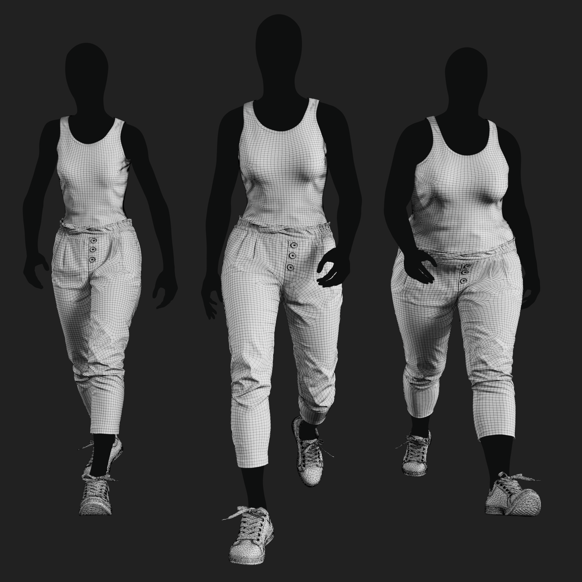 3D Model Apparel: Tank Top & Trousers