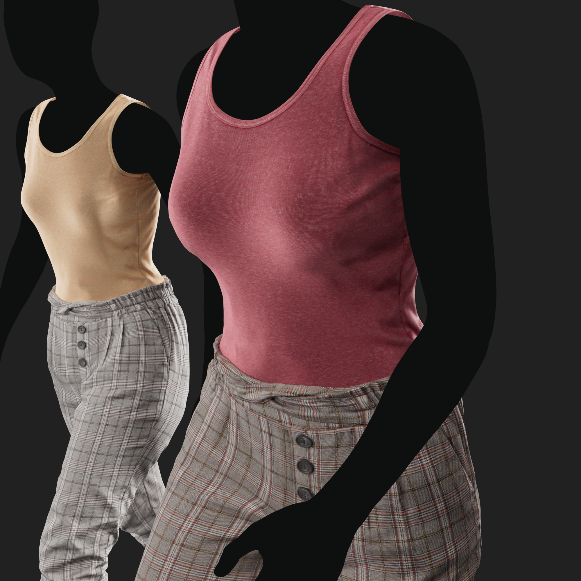 3D Model Apparel: Tank Top & Trousers