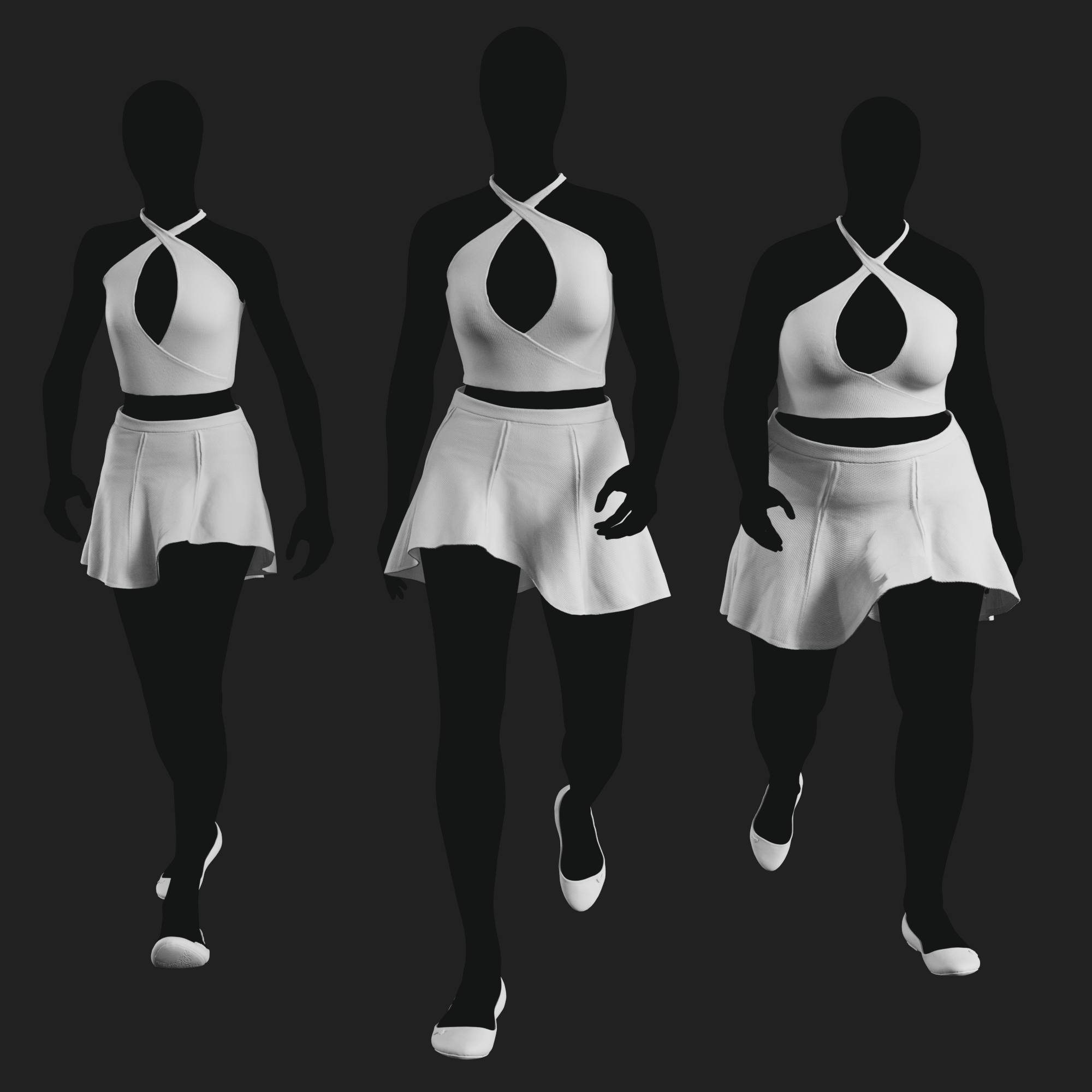 3D Model Apparel: Criss-Cross Top & Skirt
