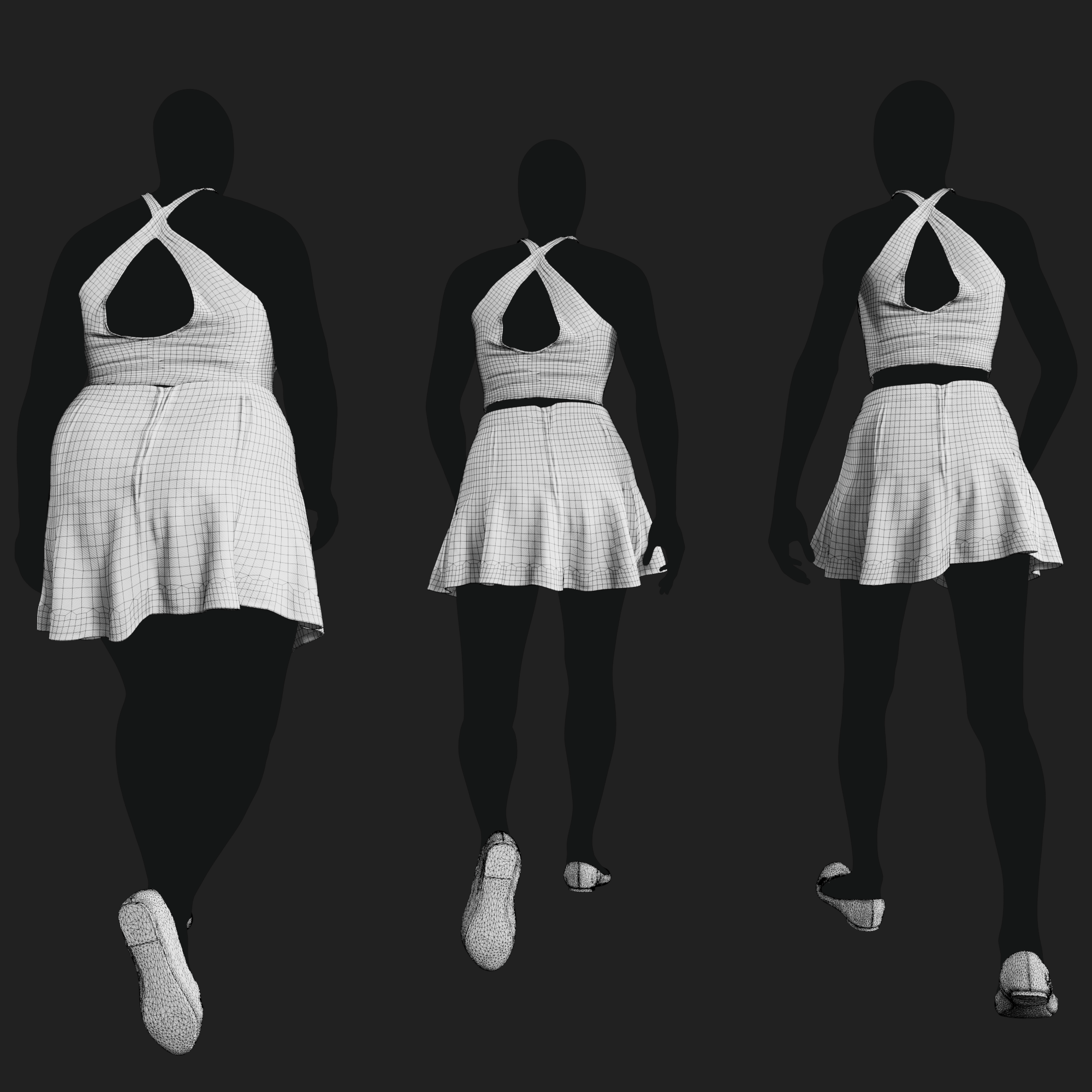 3D Model Apparel: Criss-Cross Top & Skirt