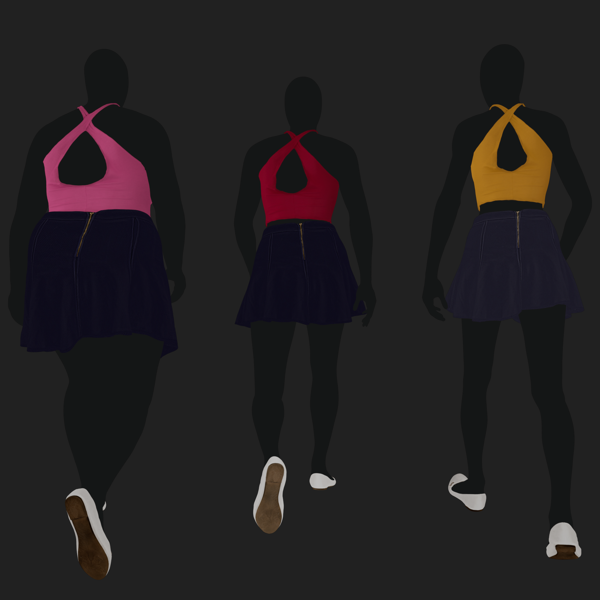 3D Model Apparel: Criss-Cross Top & Skirt