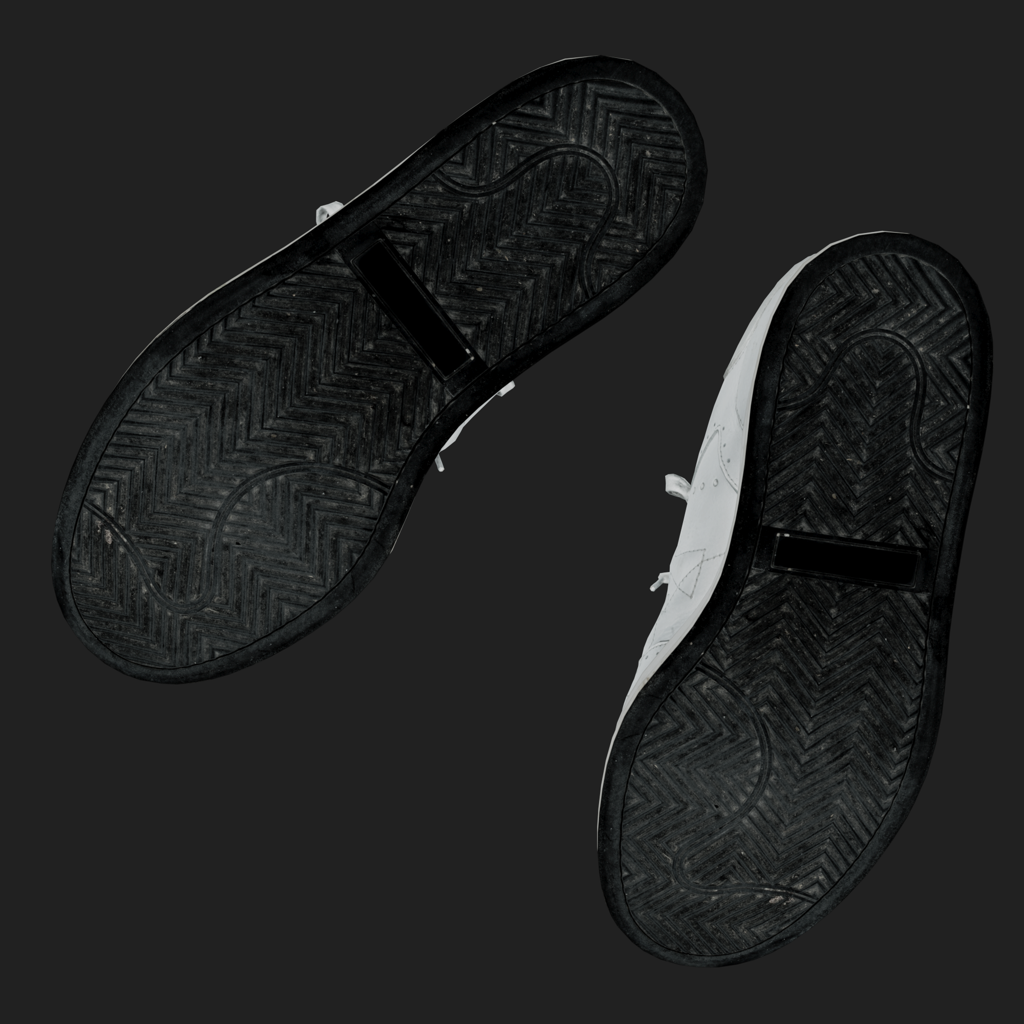 3D Model White Leather Sneakers sole