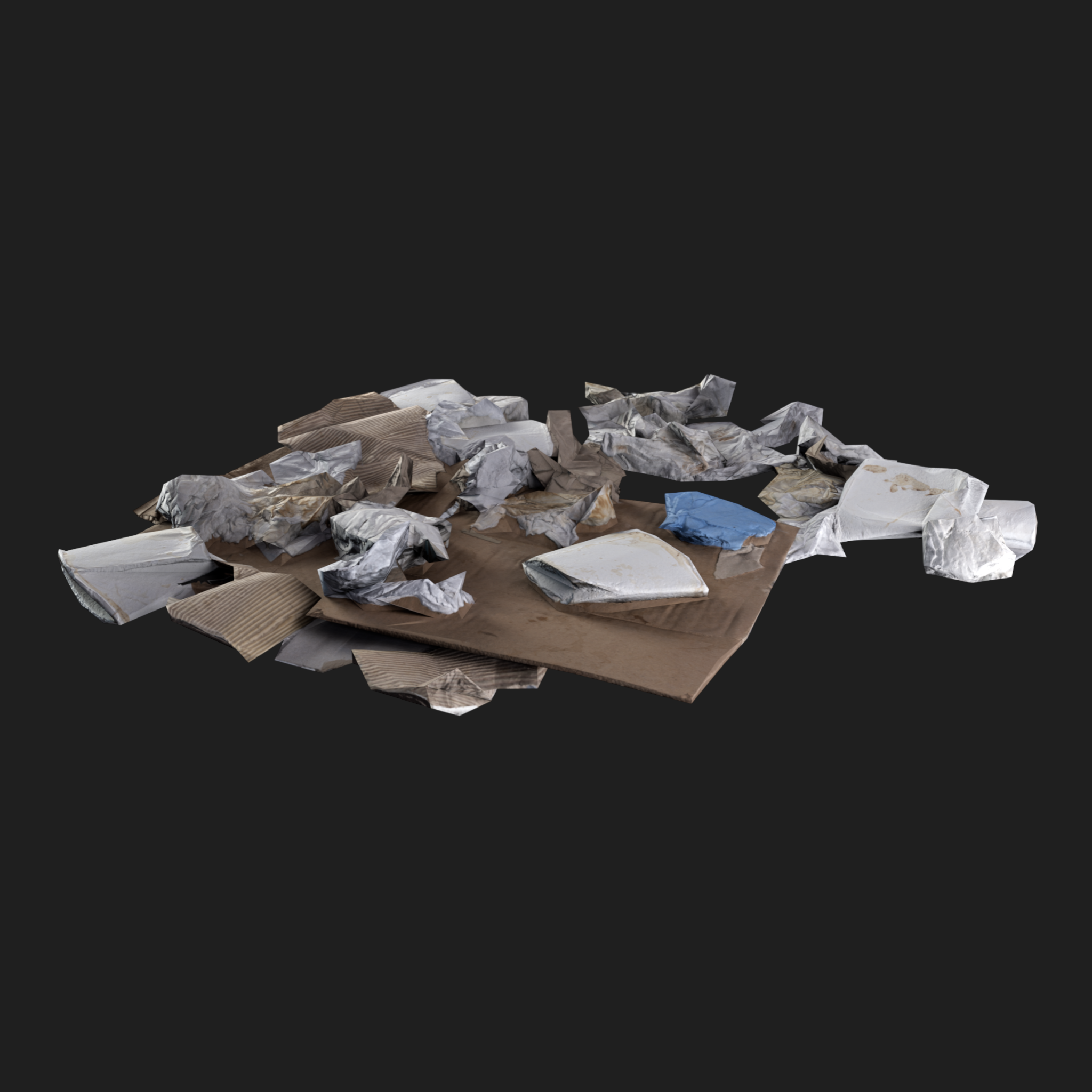 3D Model of Cardboard Trash Pile