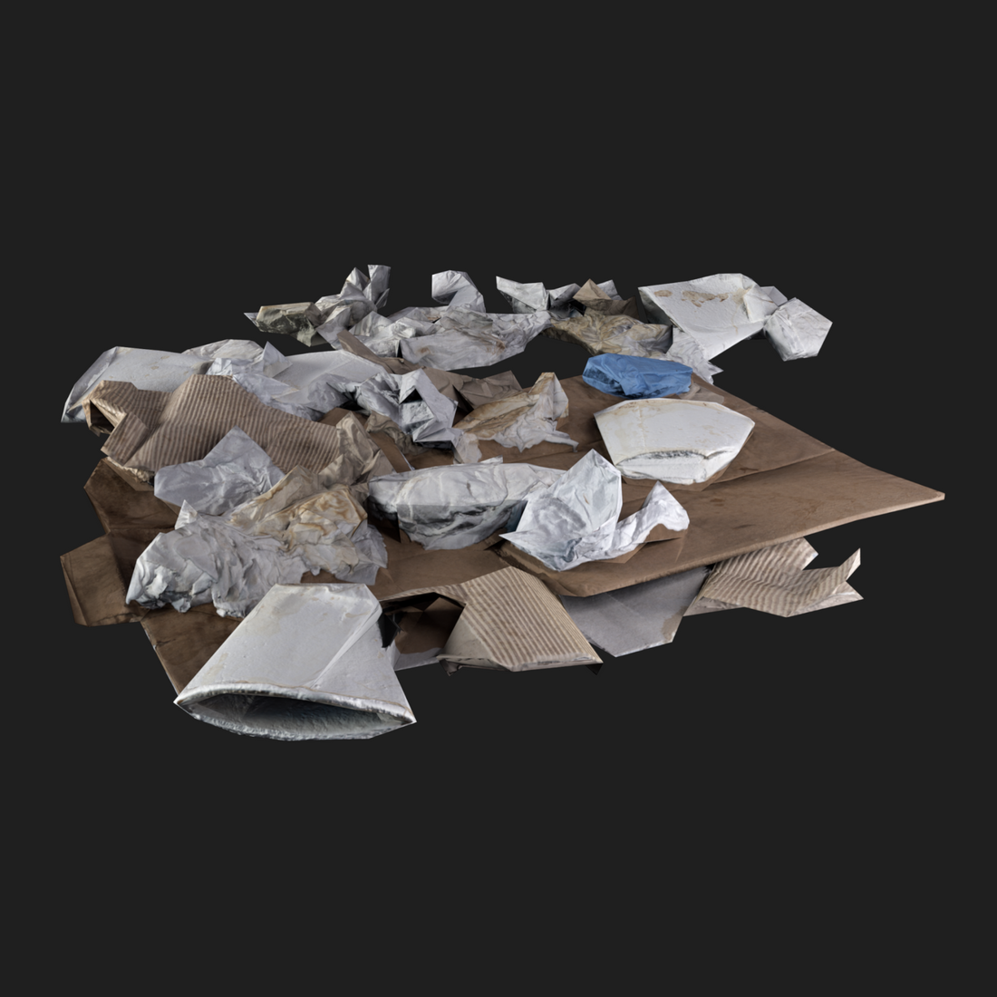 3D Cardboard Trash Pile