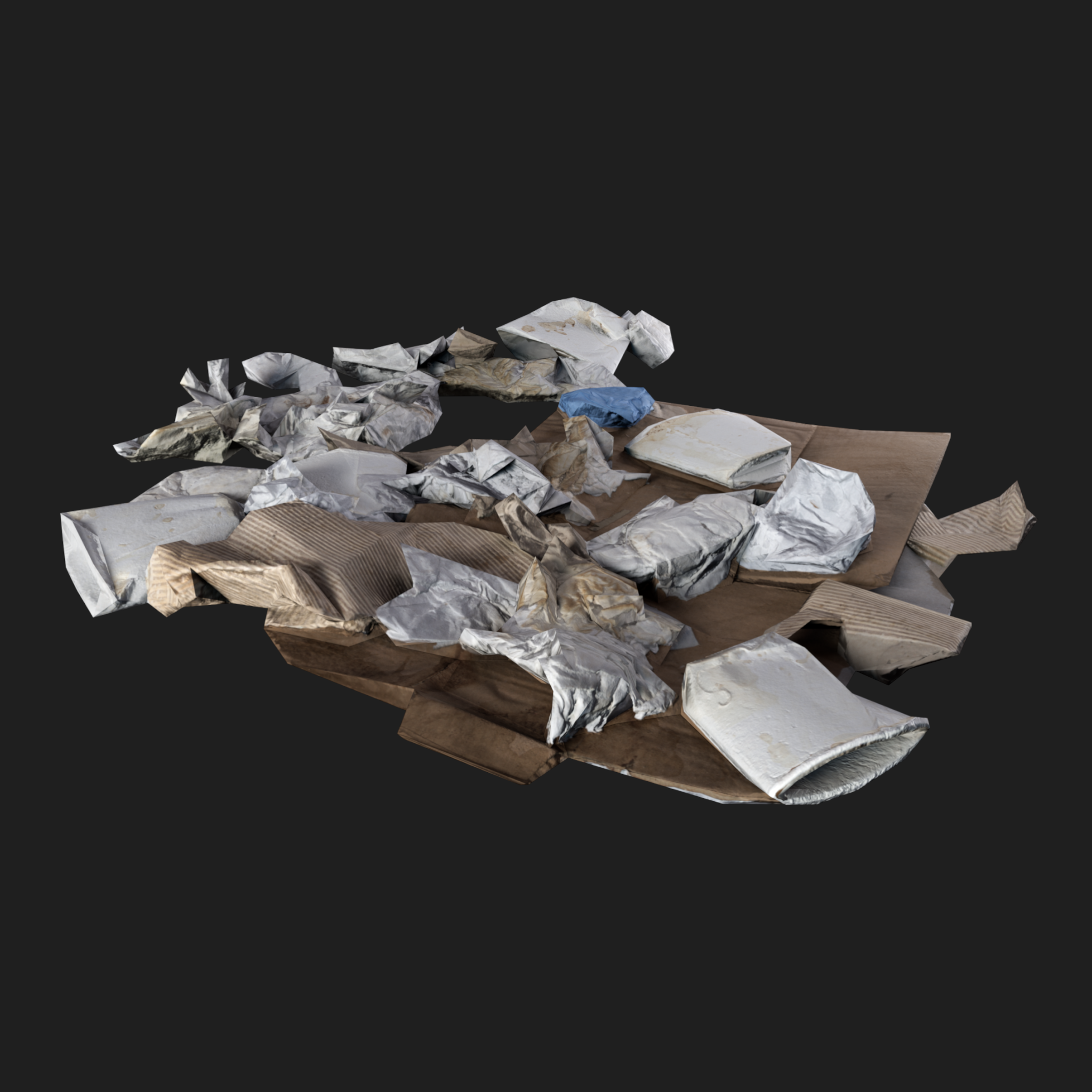 3D Cardboard Trash Pile