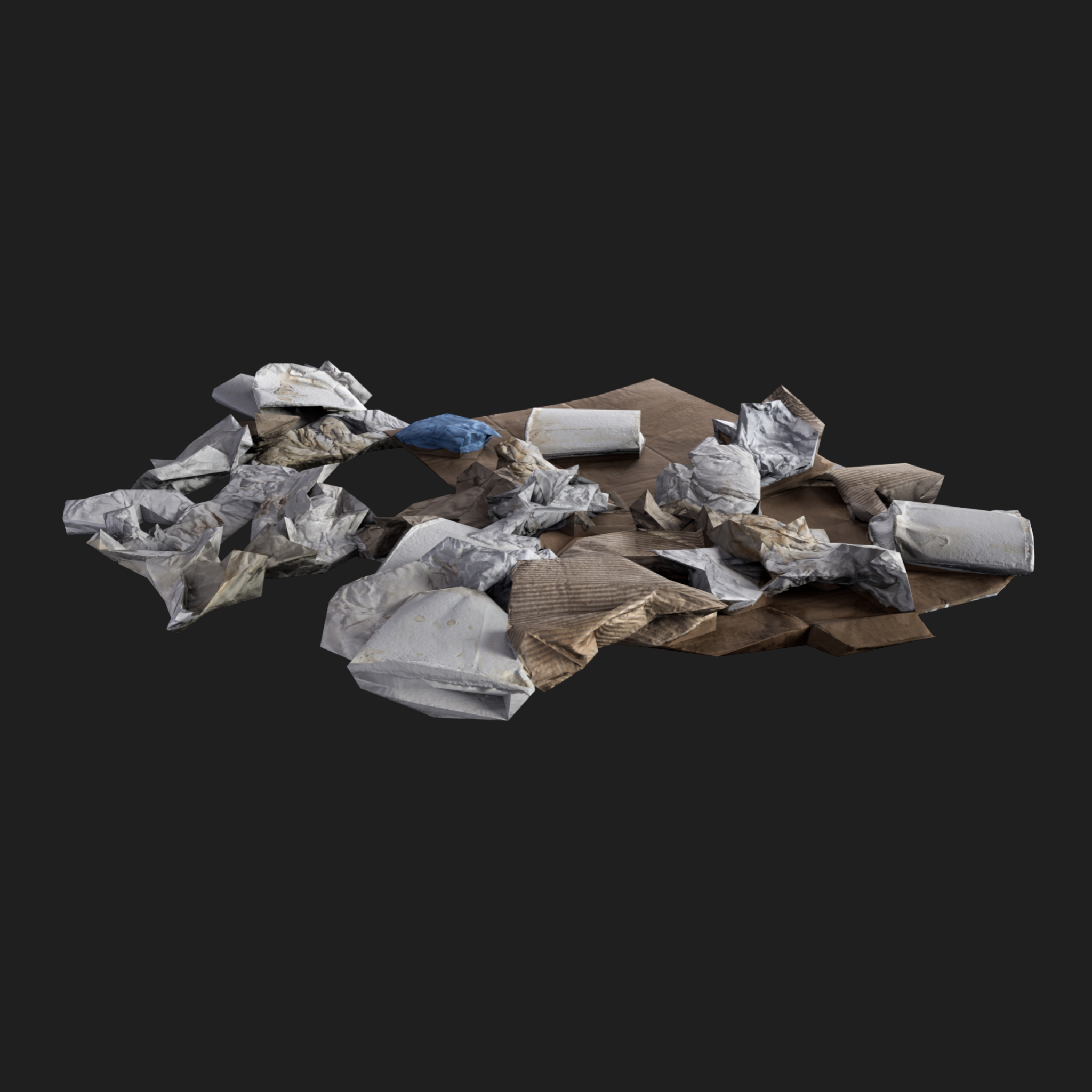 3D Cardboard Trash Pile
