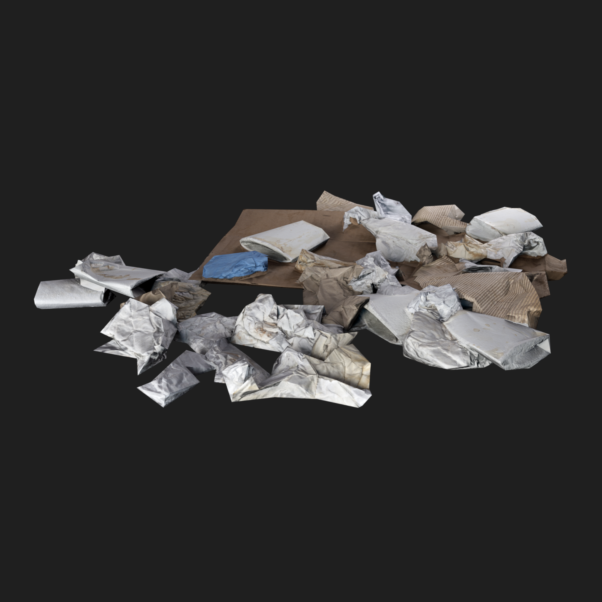3D Cardboard Trash Pile