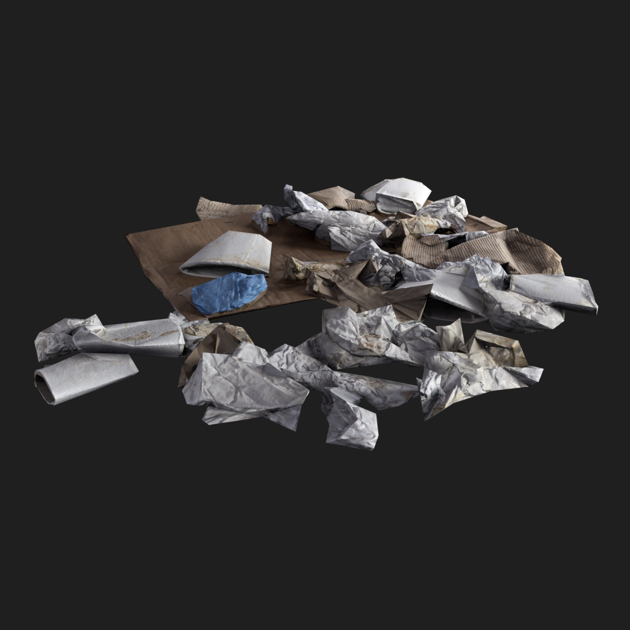 3D Cardboard Trash Pile