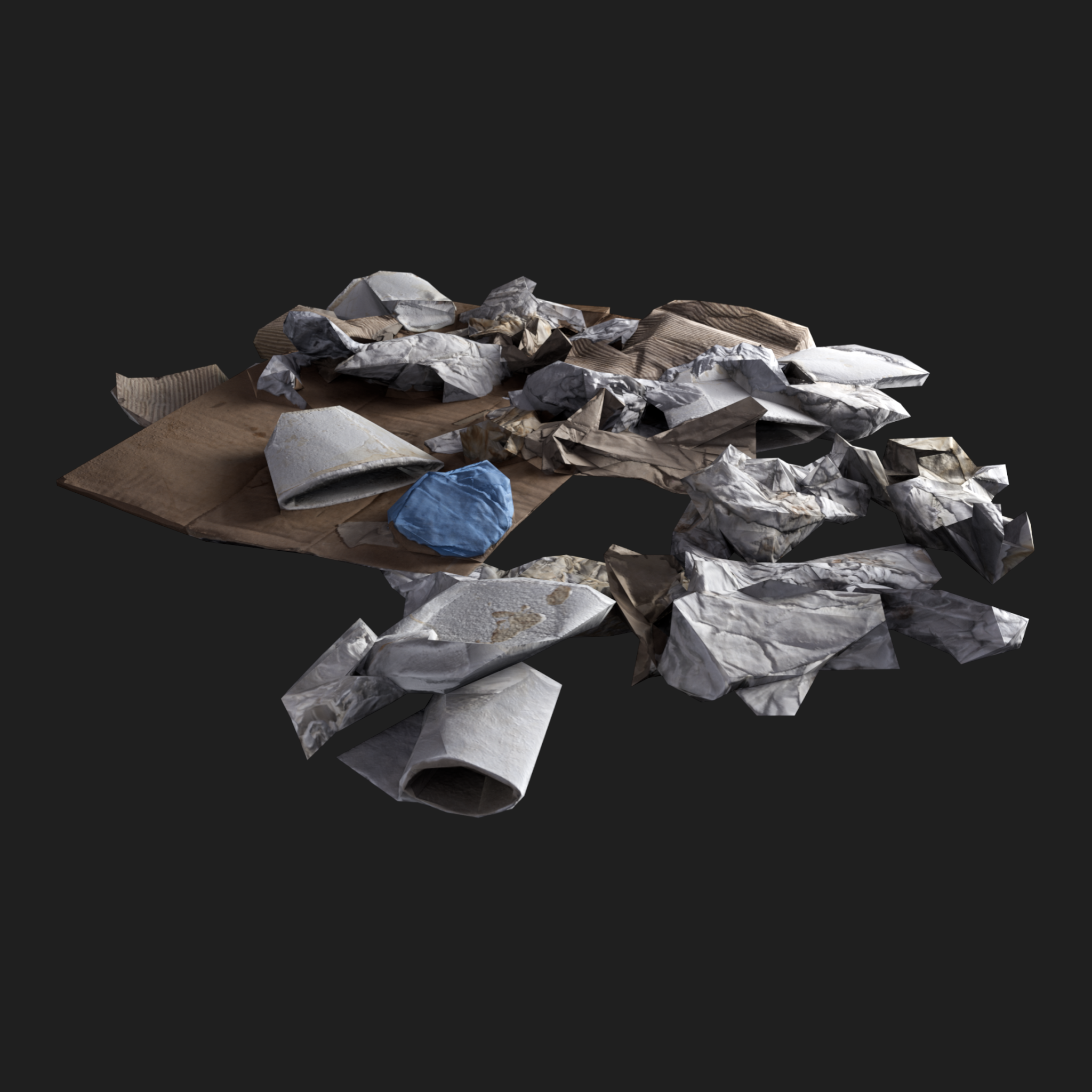 3D Cardboard Trash Pile