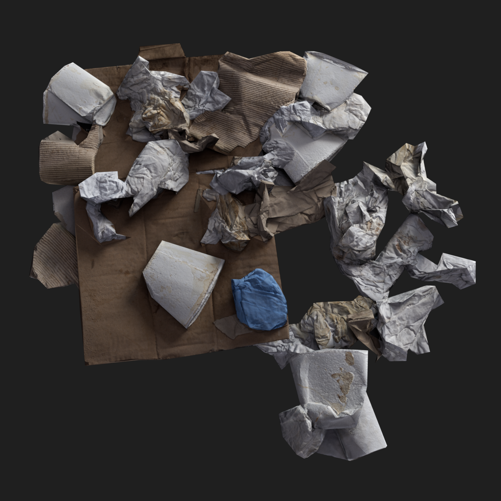 3D Cardboard Trash Pile