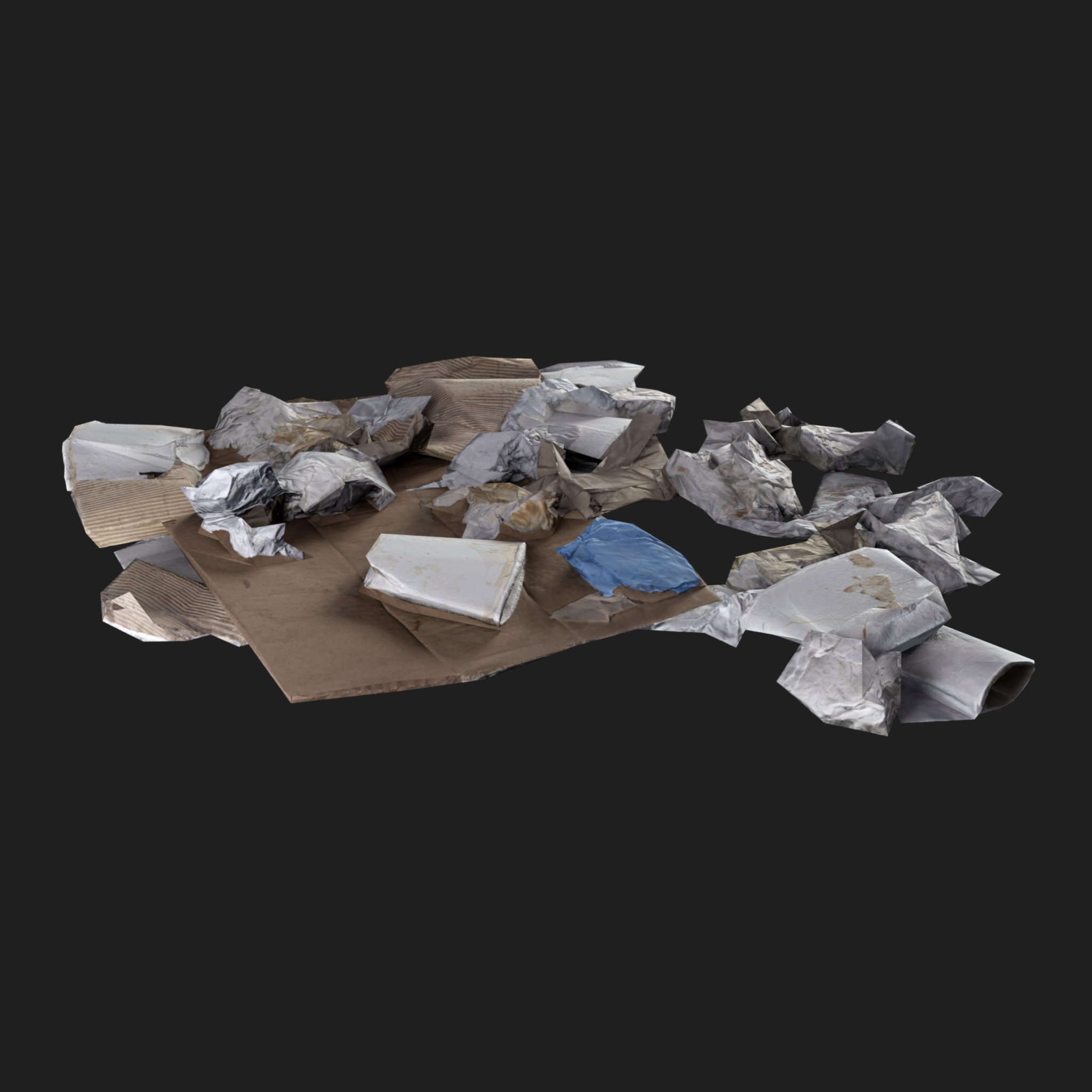 3D Cardboard Trash Pile