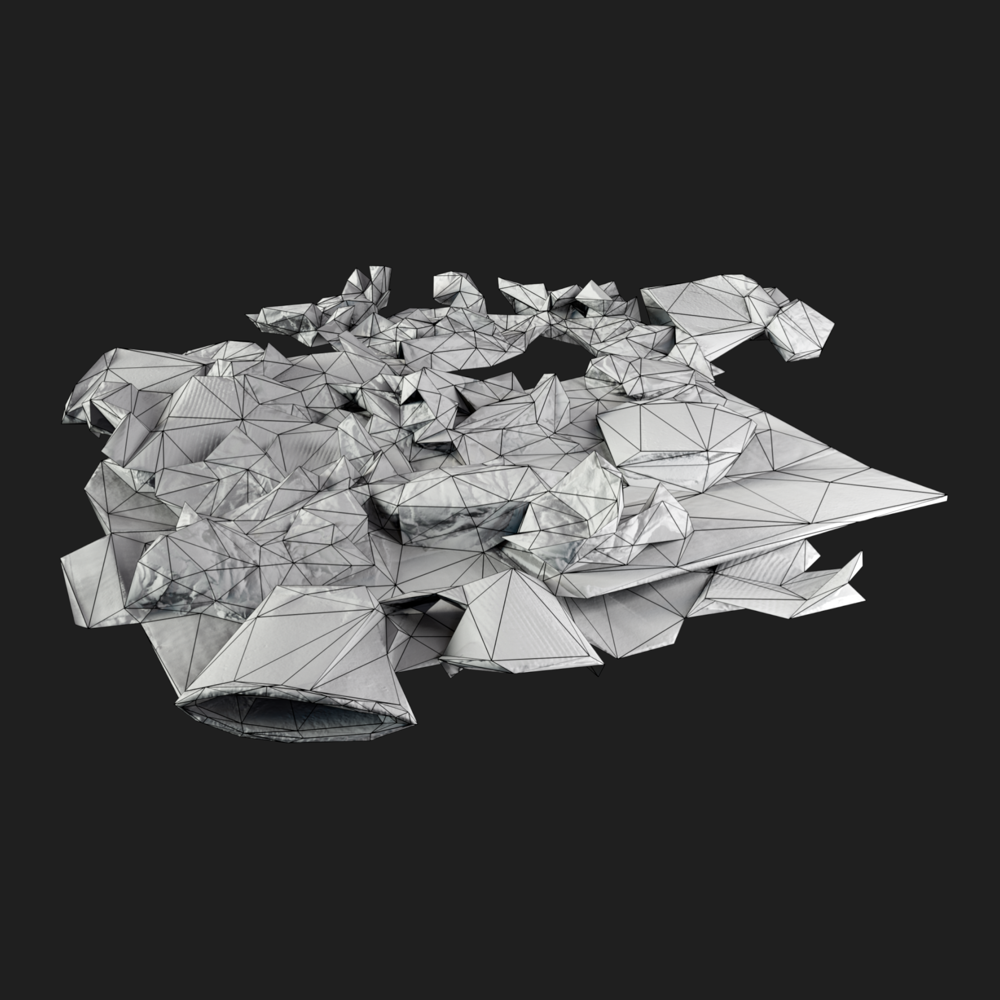 3D Cardboard Trash Pile